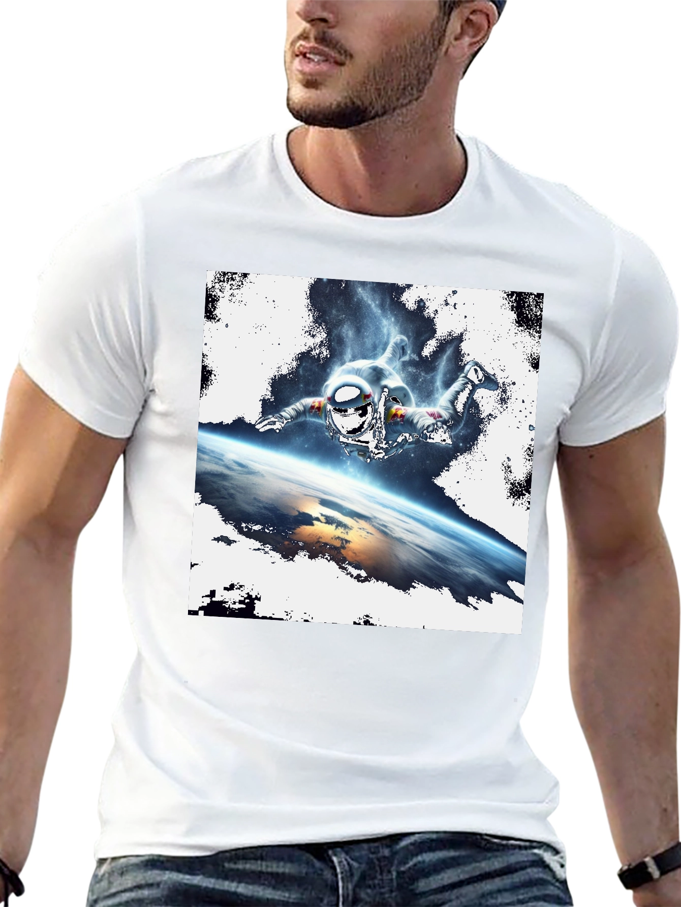 Space Jumper Graphic Tee - Black Cotton T-Shirt