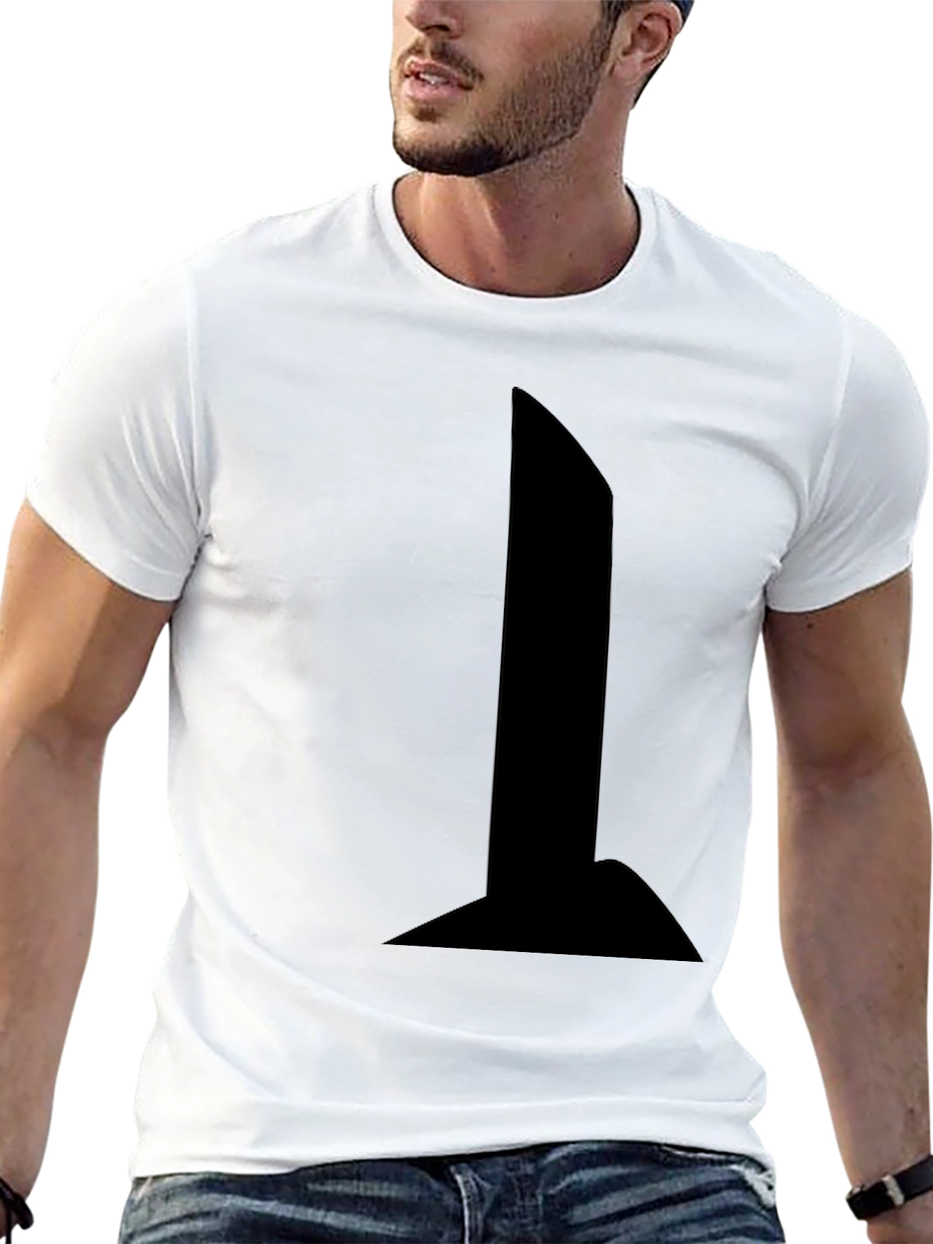 Modern Black T-Shirt with Bold Graphic Design
