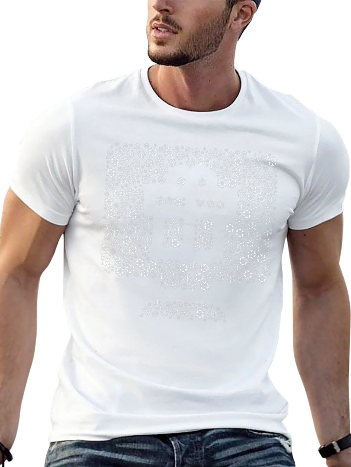 Geometric Snowflake Bitcoin Graphic Tee - Black
