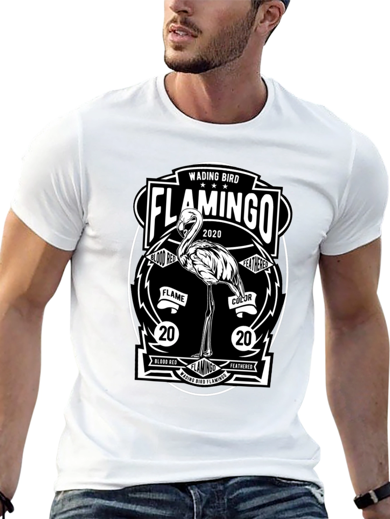 Black Flamingo Graphic T-Shirt - Wading Bird Tee