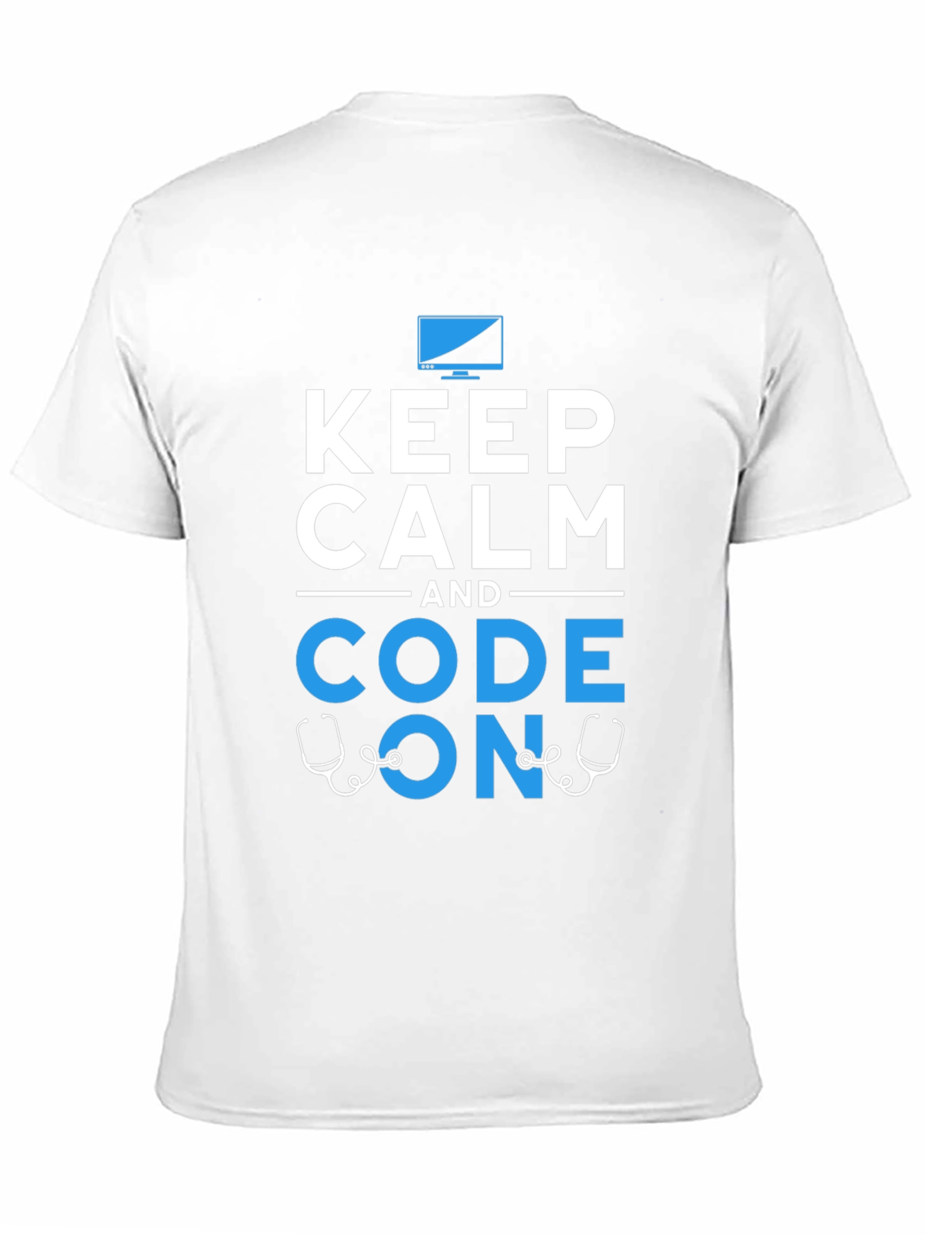 Keep Calm Code On Graphic T-Shirt Programmer Coder