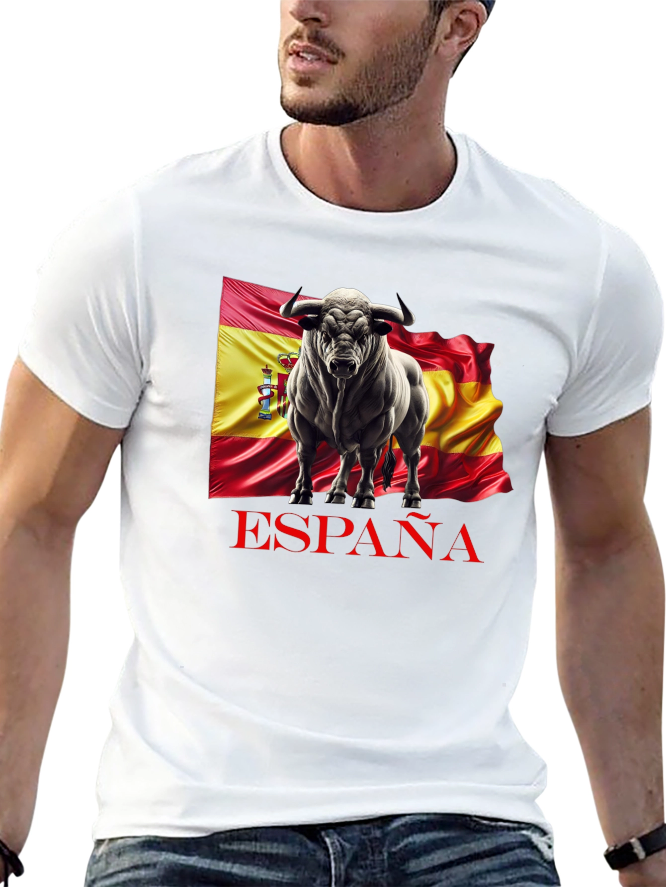 España Bull Graphic Tee - Black Cotton T-Shirt