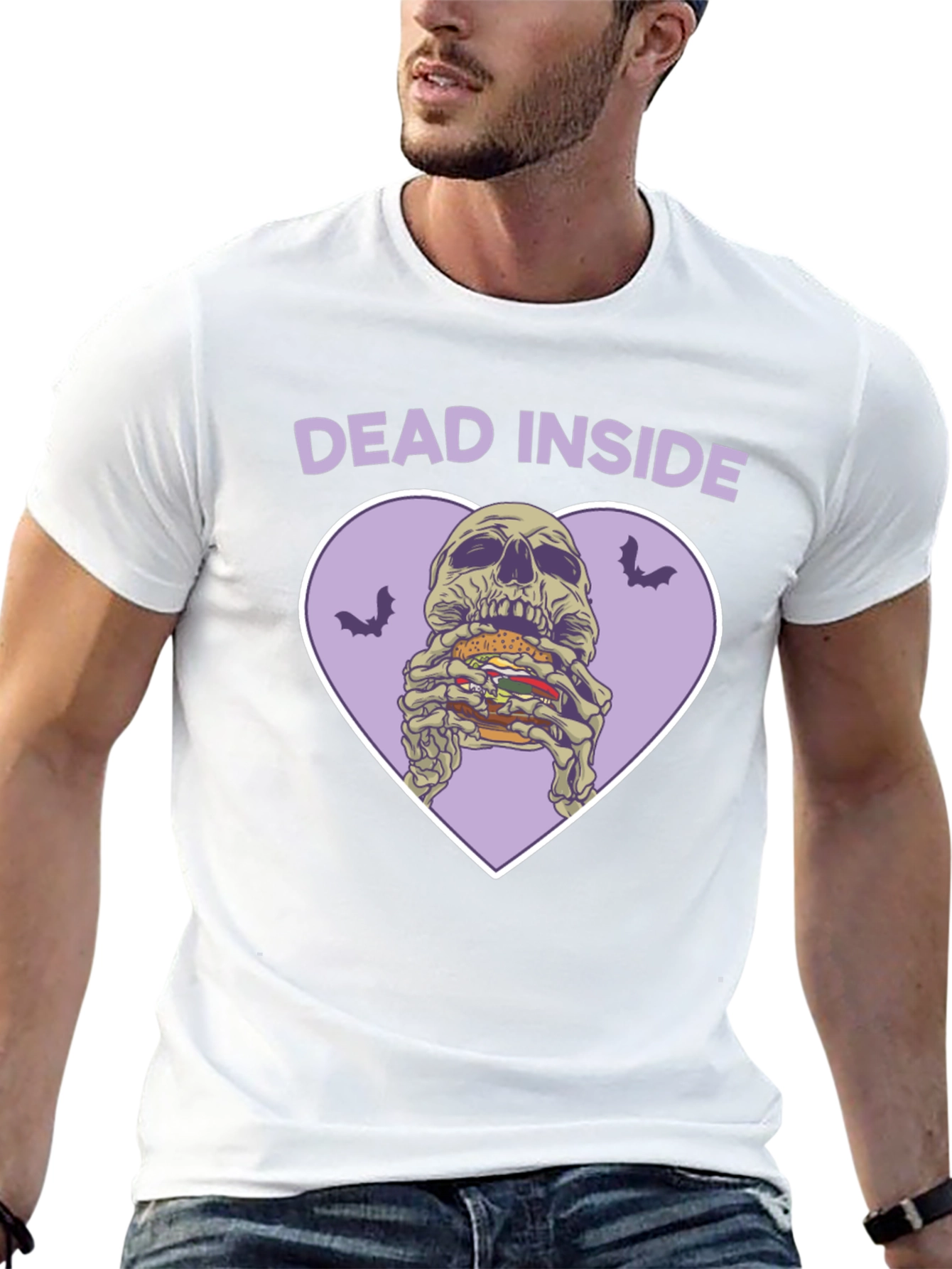 Dead Inside Skeleton Burger Graphic Tee