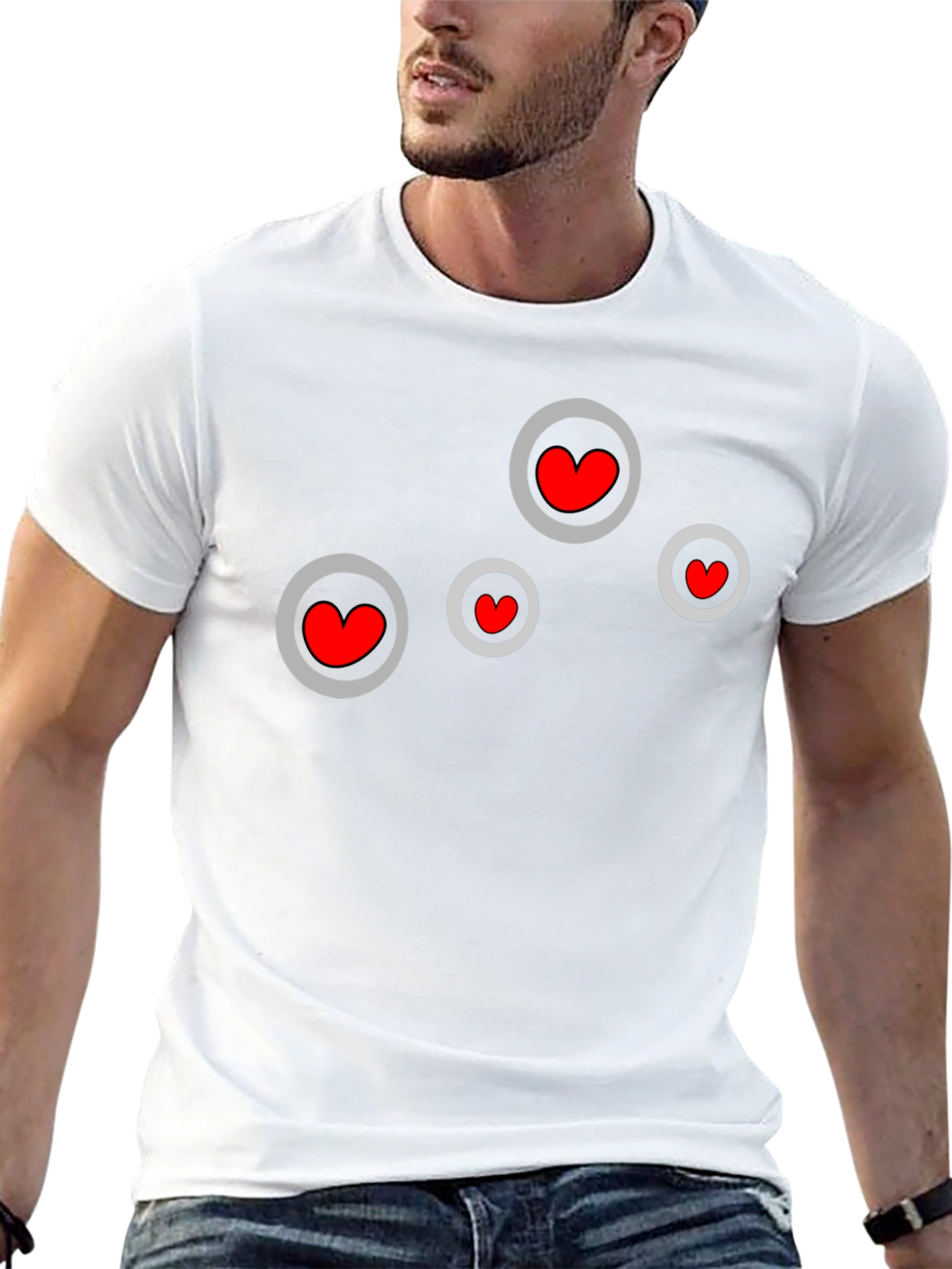 Heart Circles Black T-Shirt