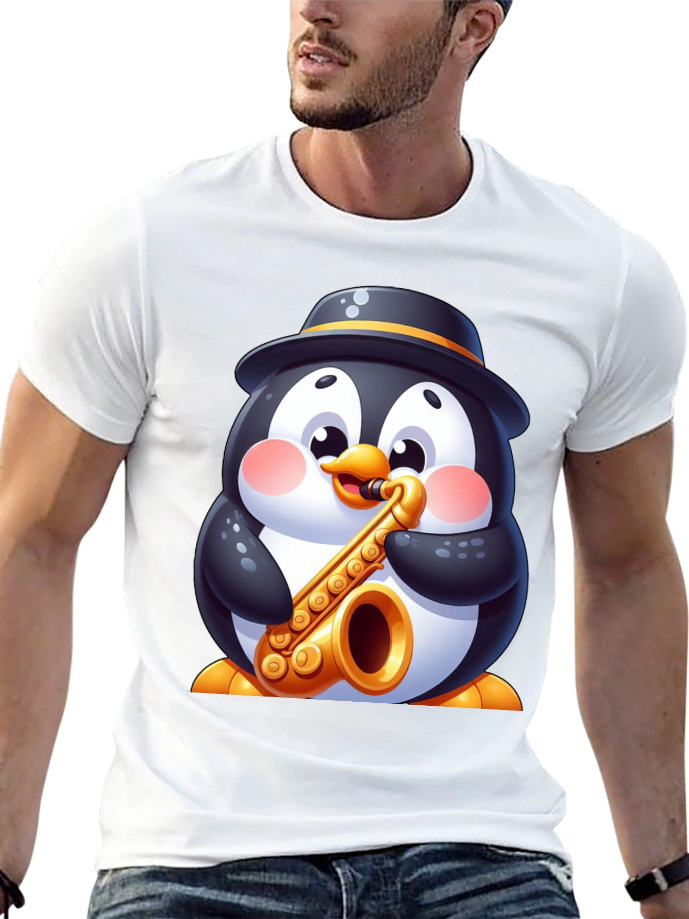 Penguin Sax Player T-Shirt
