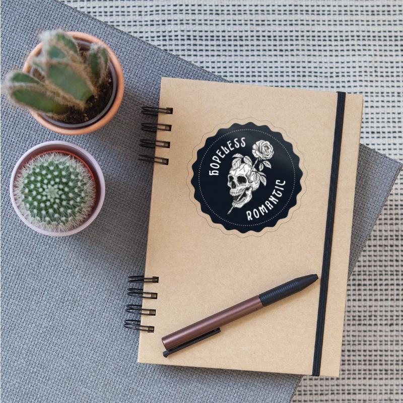 Dark Navy Illustrated Skull Hopeless Romantic