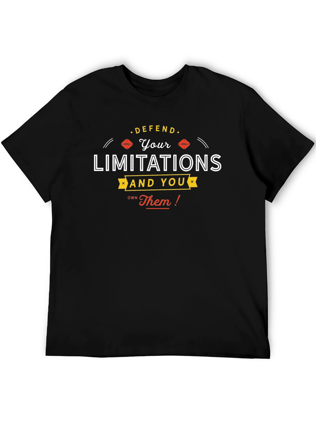Defend Your Limitations Graphic Tee - Empowering Black T-Shirt