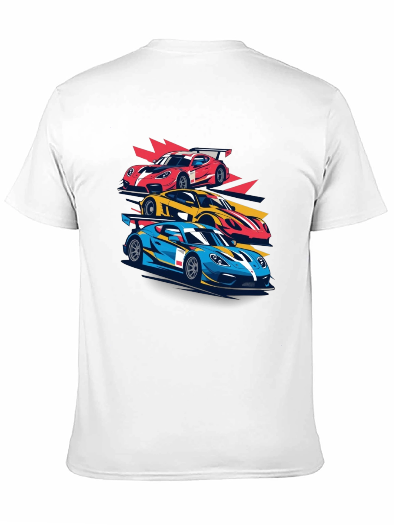 Racing Car Graphic Tee - Black Cotton T-Shirt