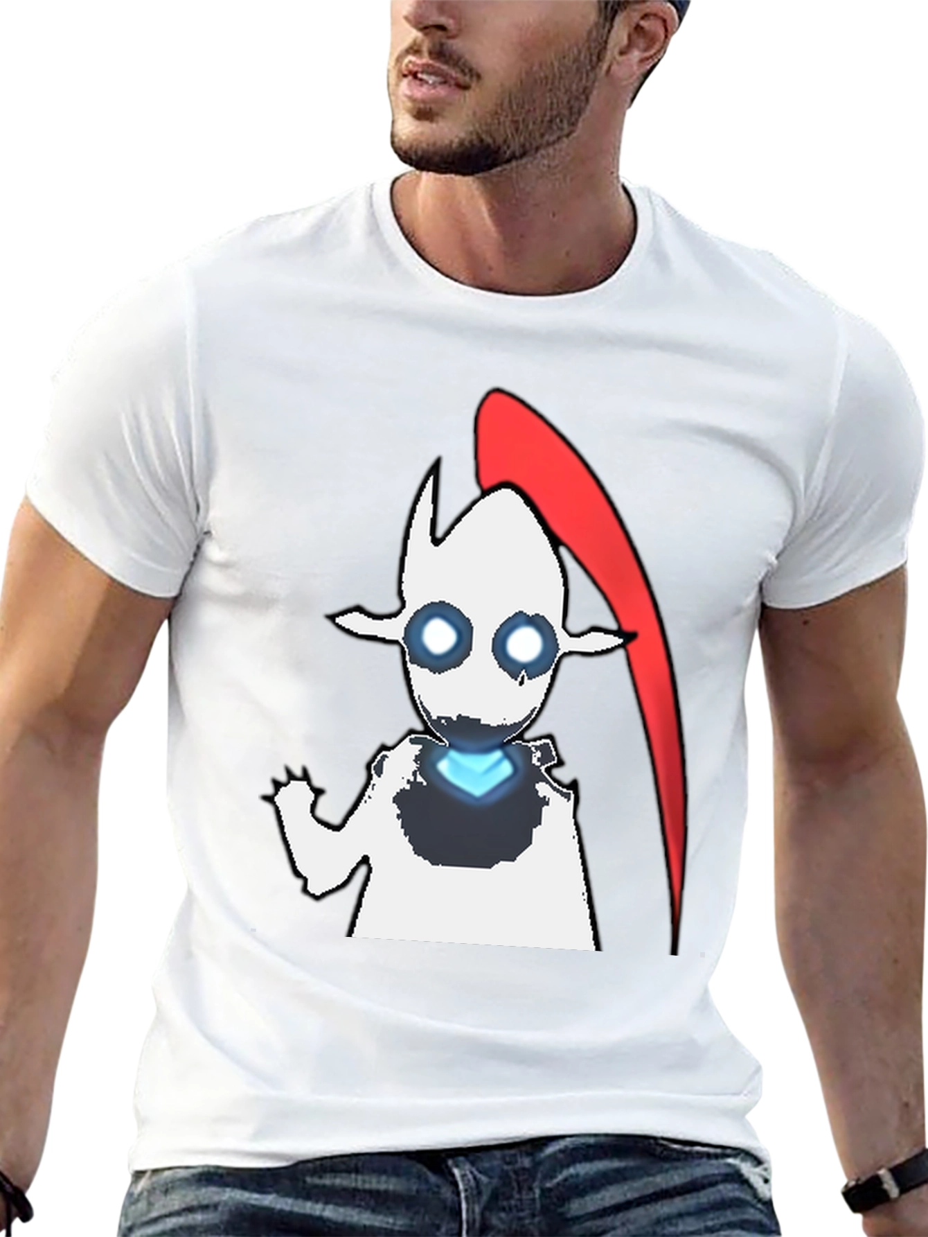 Abstract Character Graphic Tee - Black