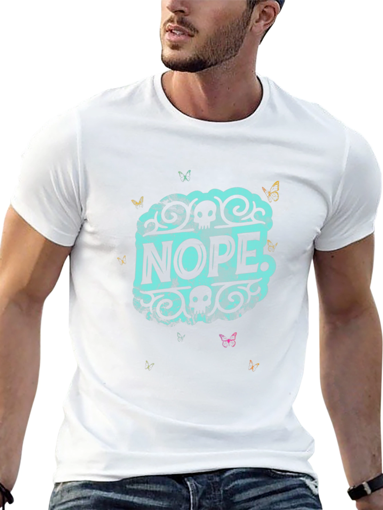 Nope Graphic Print Black T-Shirt