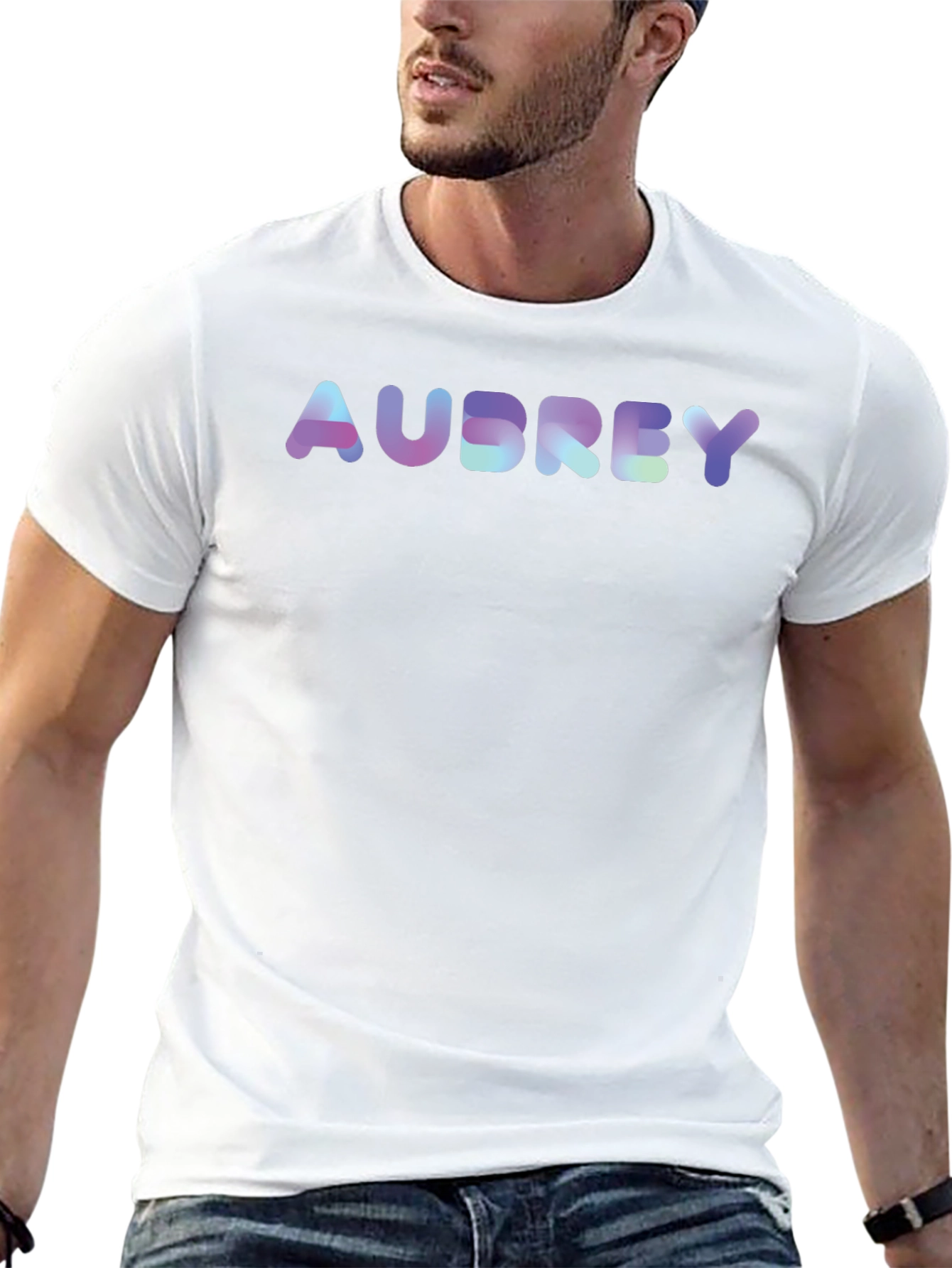 Personalized Audrey Holographic Text Tee