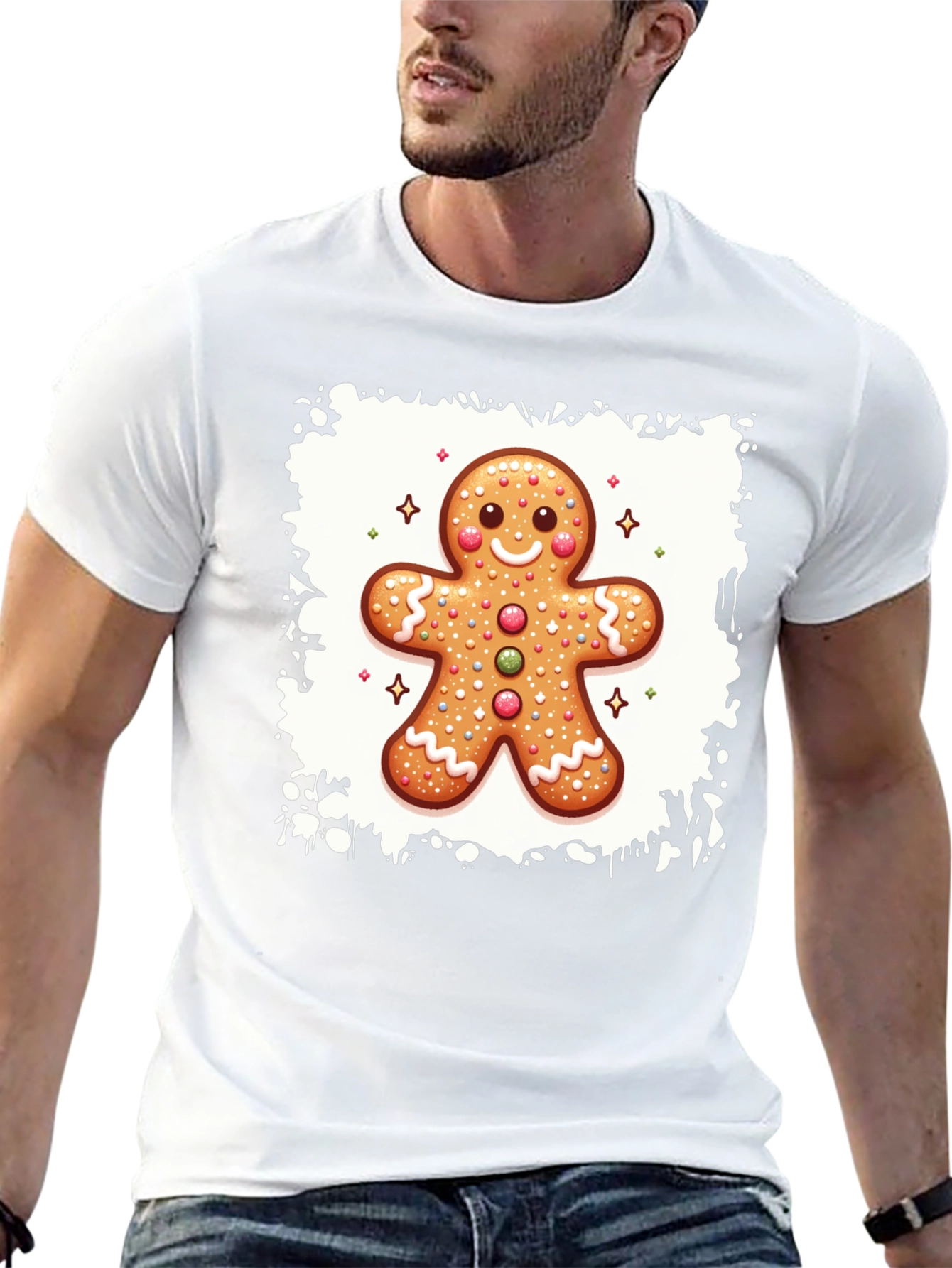 Gingerbread Man Graphic Tee - Holiday Fun
