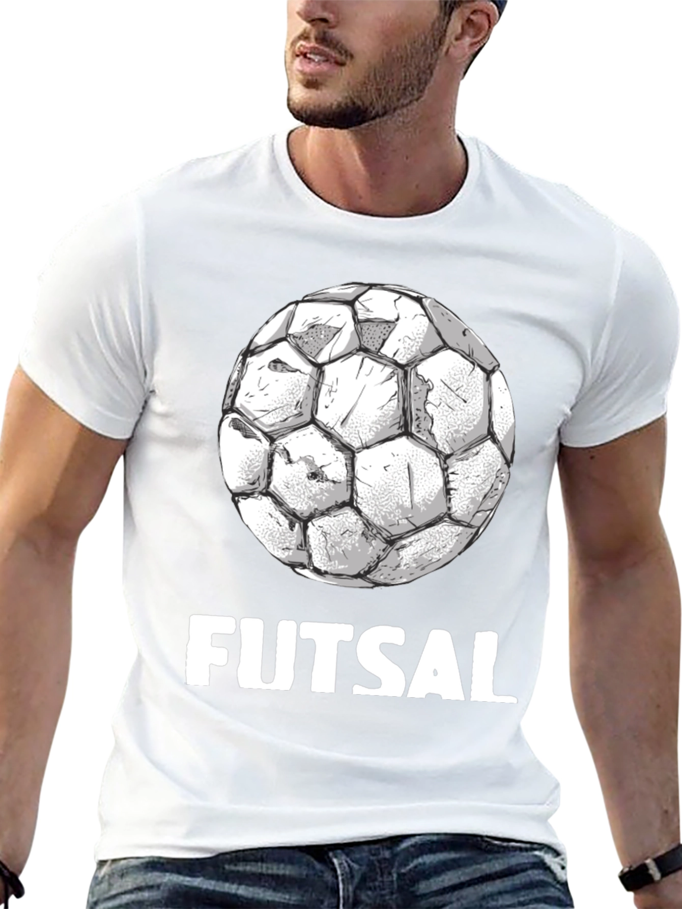 Futsal Graphic Tee - Black Cotton Soccer Shirt
