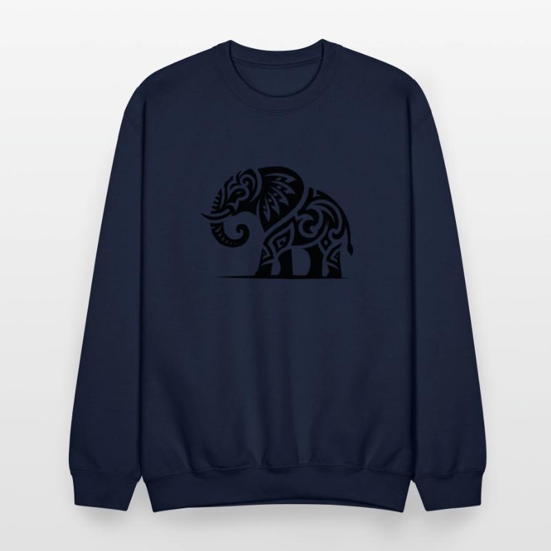 Elephant Art Tattoo With Large Tusks
