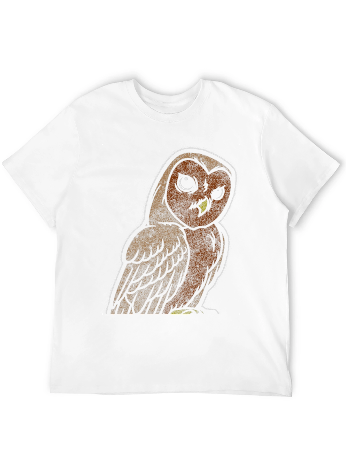 Owl Graphic Print Mens Black T-Shirt