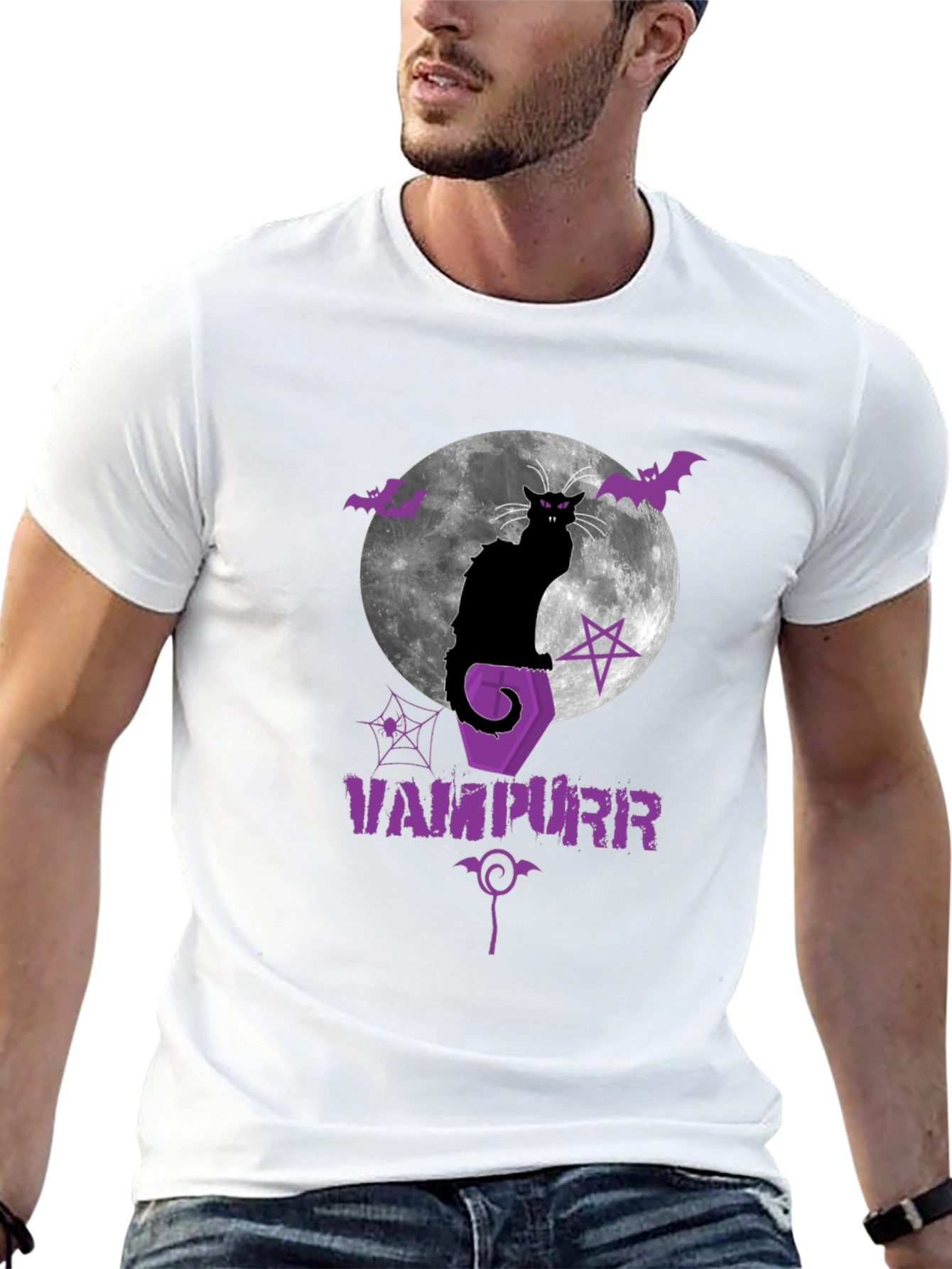 Vampurr Halloween Cat Graphic Tee