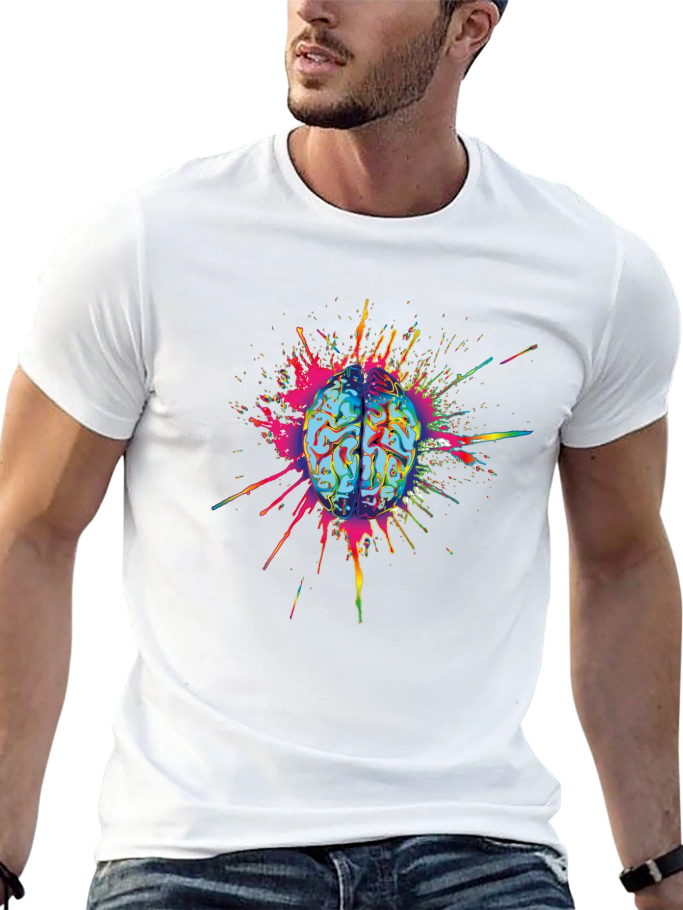 Brain Explosion Graphic Tee - Mens Black T-Shirt