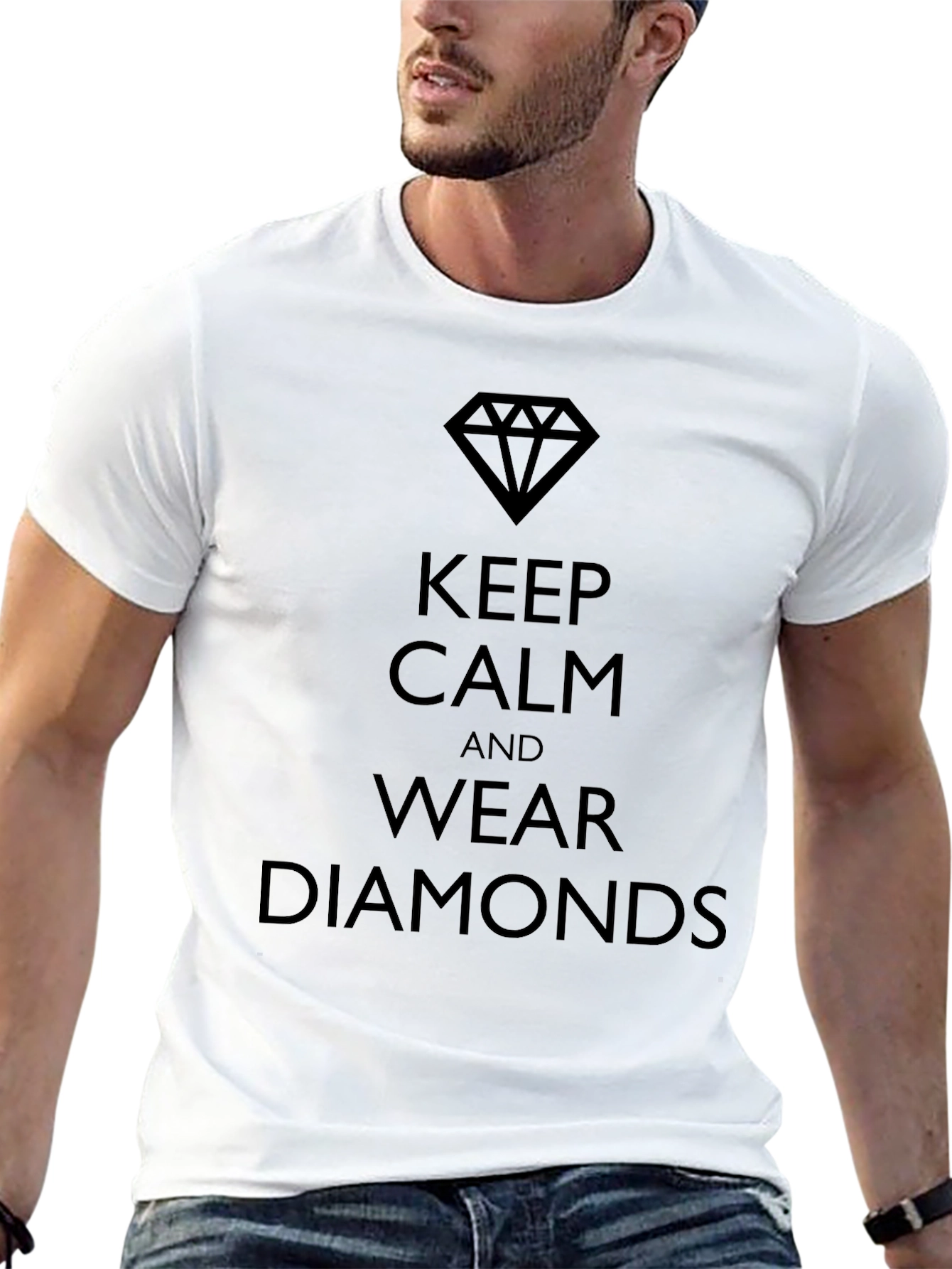 Keep Calm & Wear Diamonds Black Graphic Tee