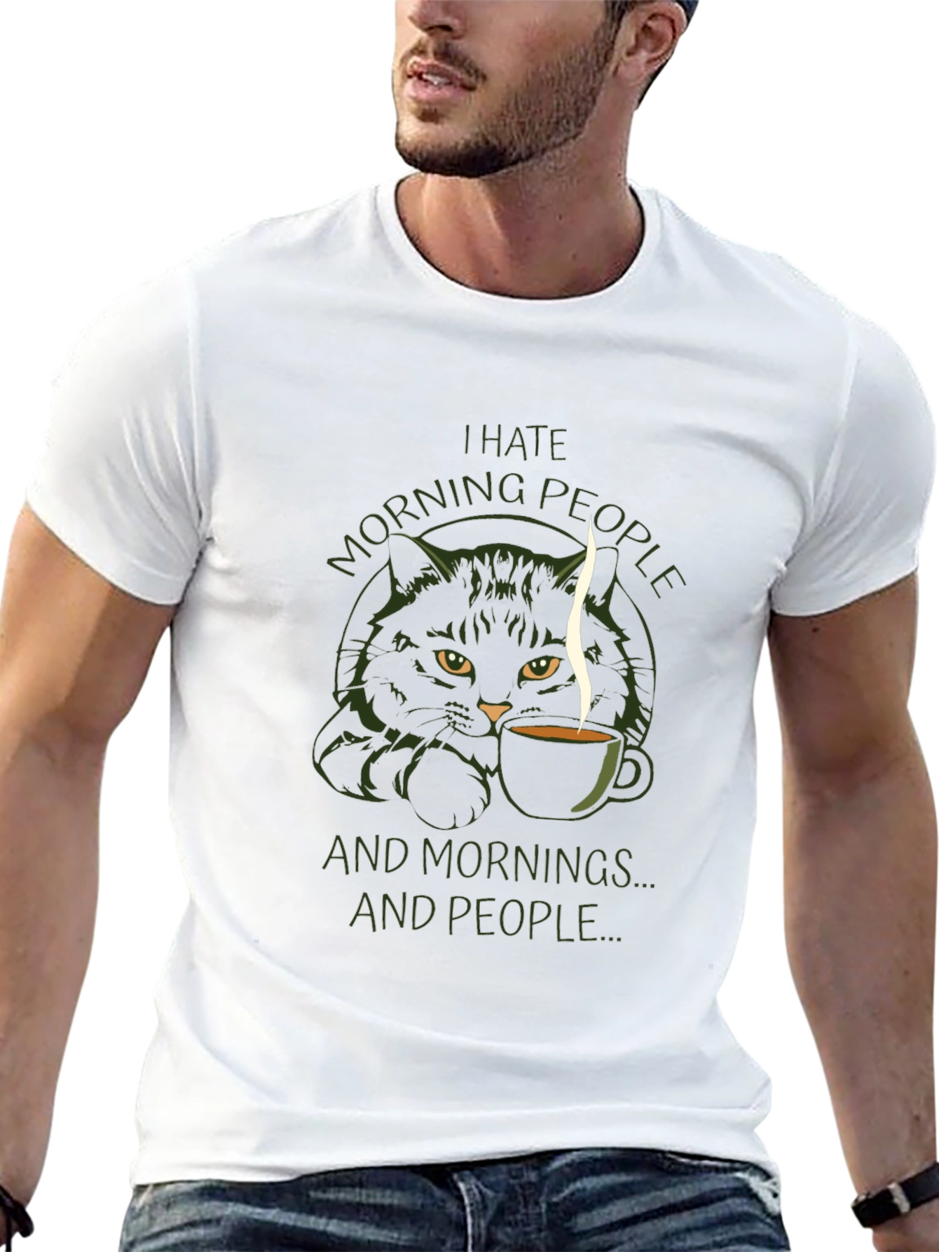 I Hate Morning People Cat T-Shirt