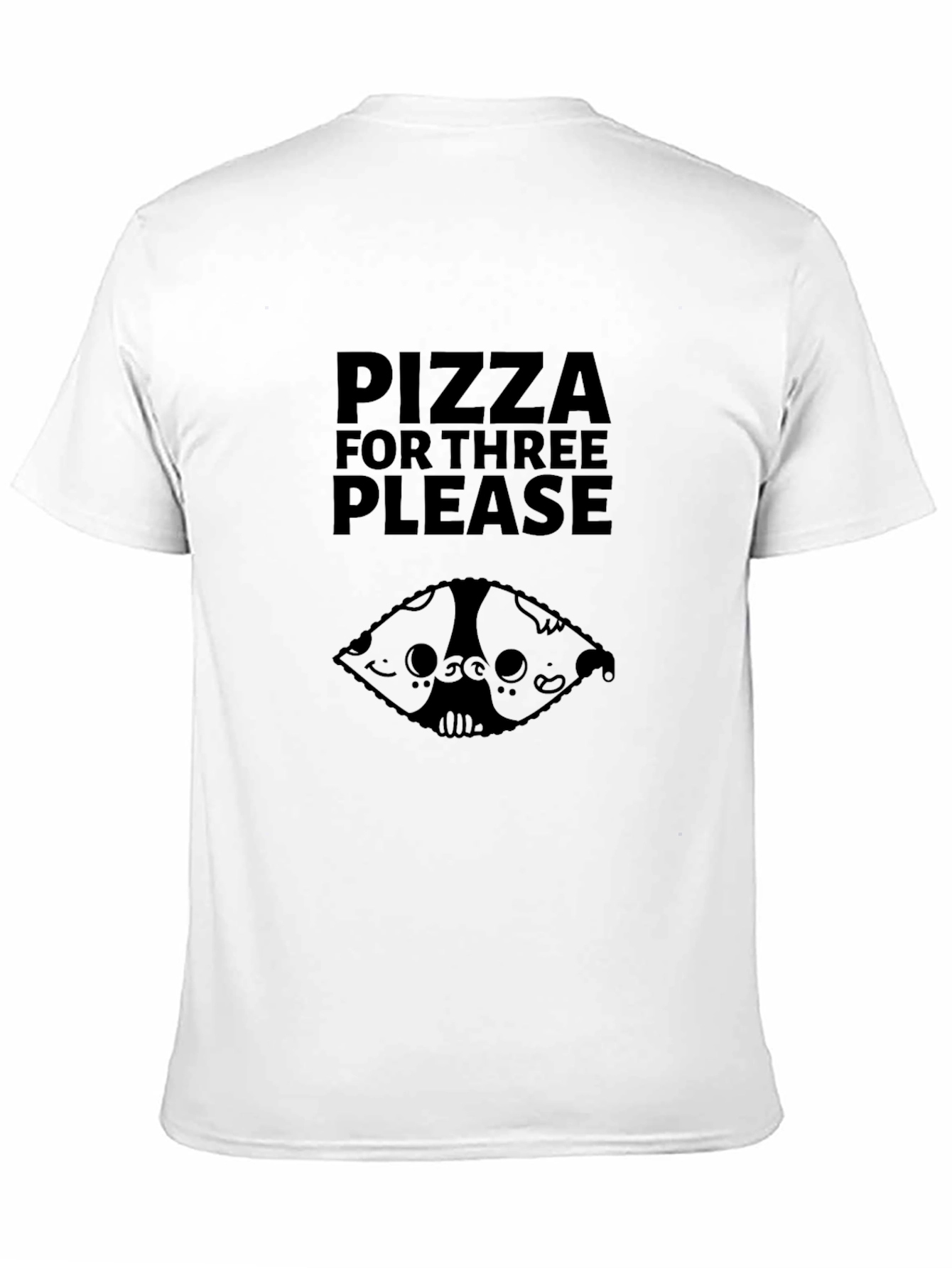 Pizza for Three Please Black Graphic Tee