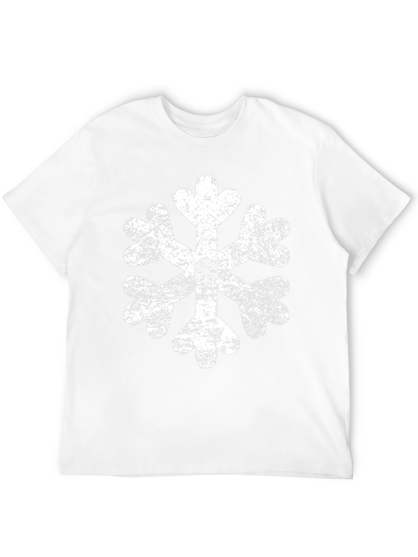 Distressed Snowflake Graphic Tee - Black Cotton Blend