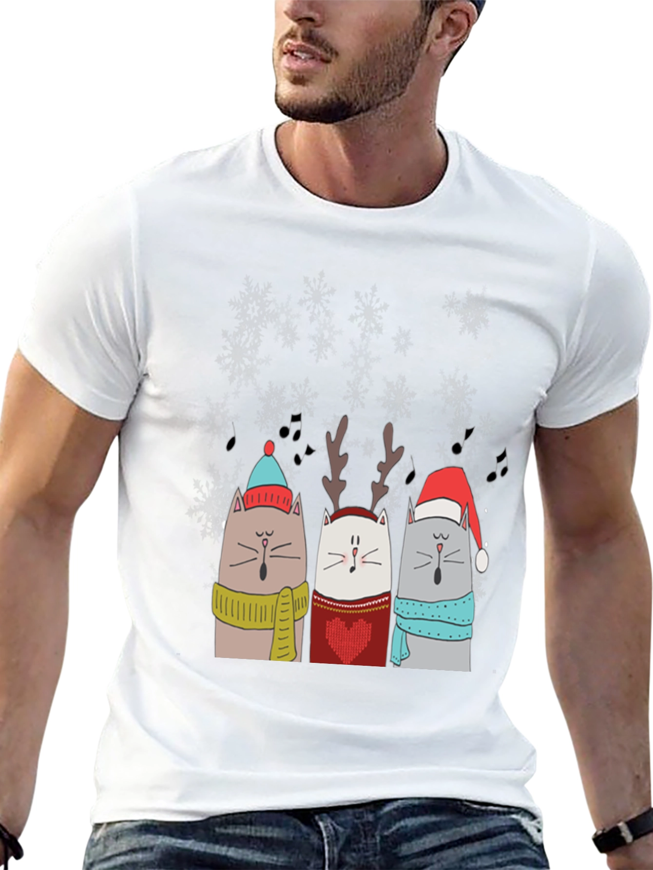 Festive Singing Cats Christmas T-Shirt