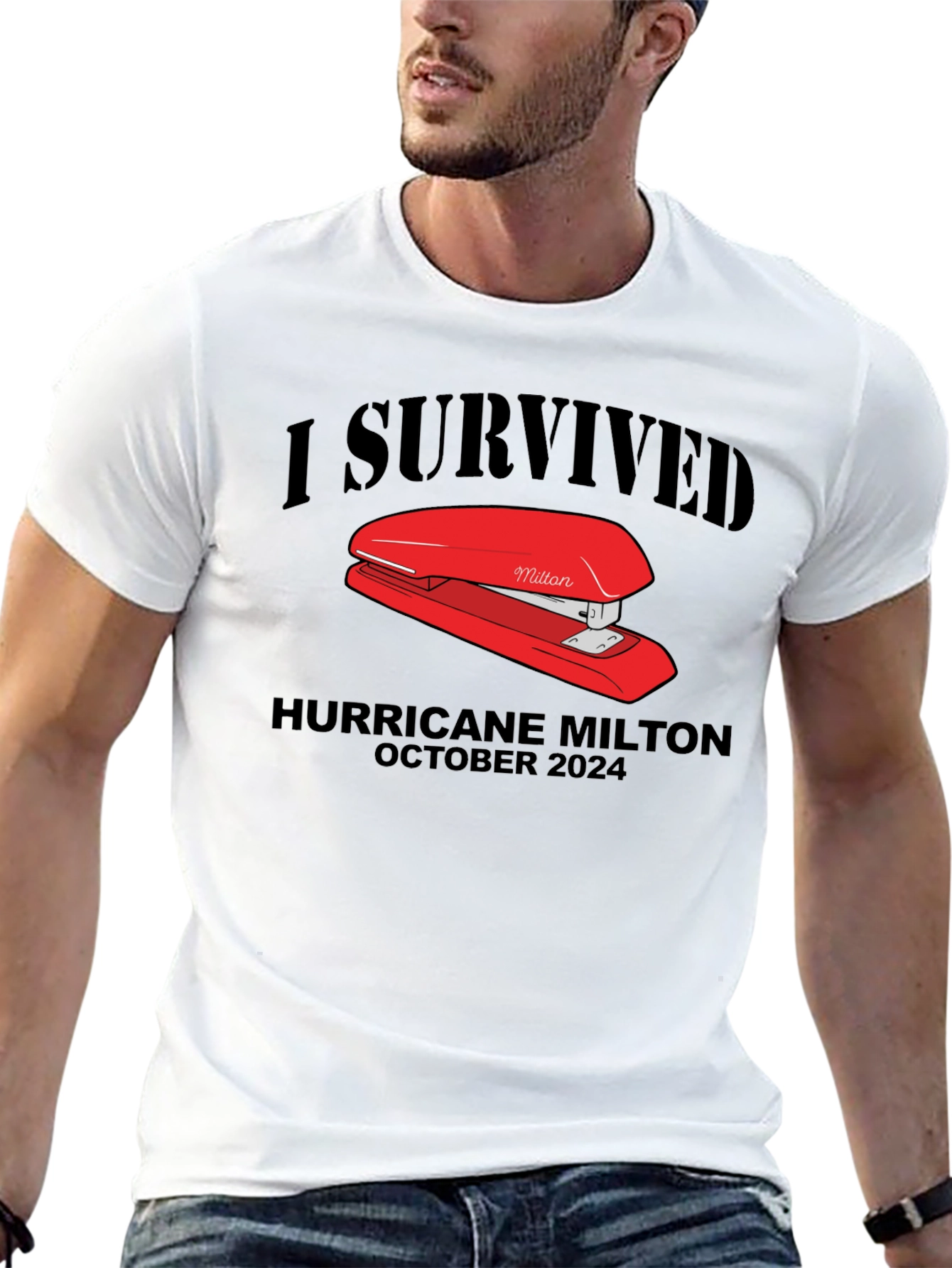 I Survived Hurricane Milton Stapler T-Shirt