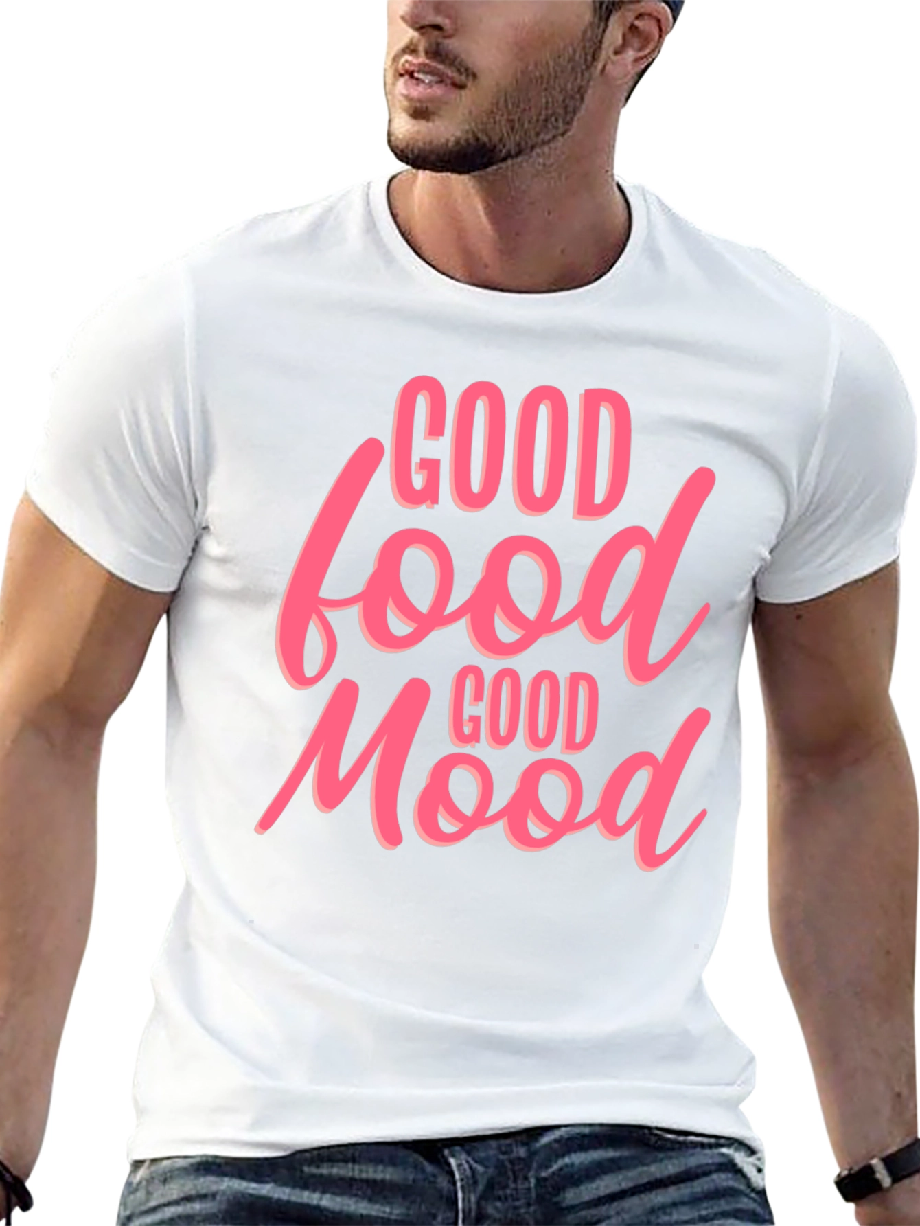 Good Food Good Mood Graphic Tee - Black