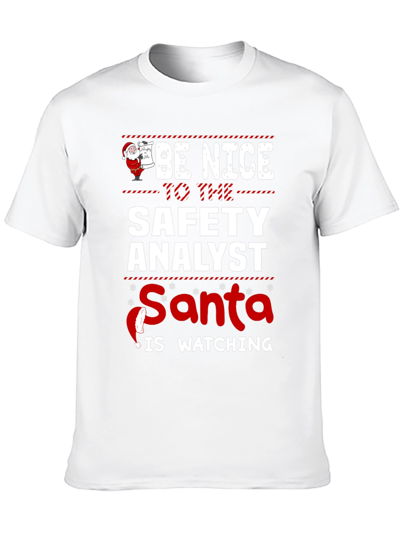 Safety Analyst Santa Watching Graphic T-Shirt