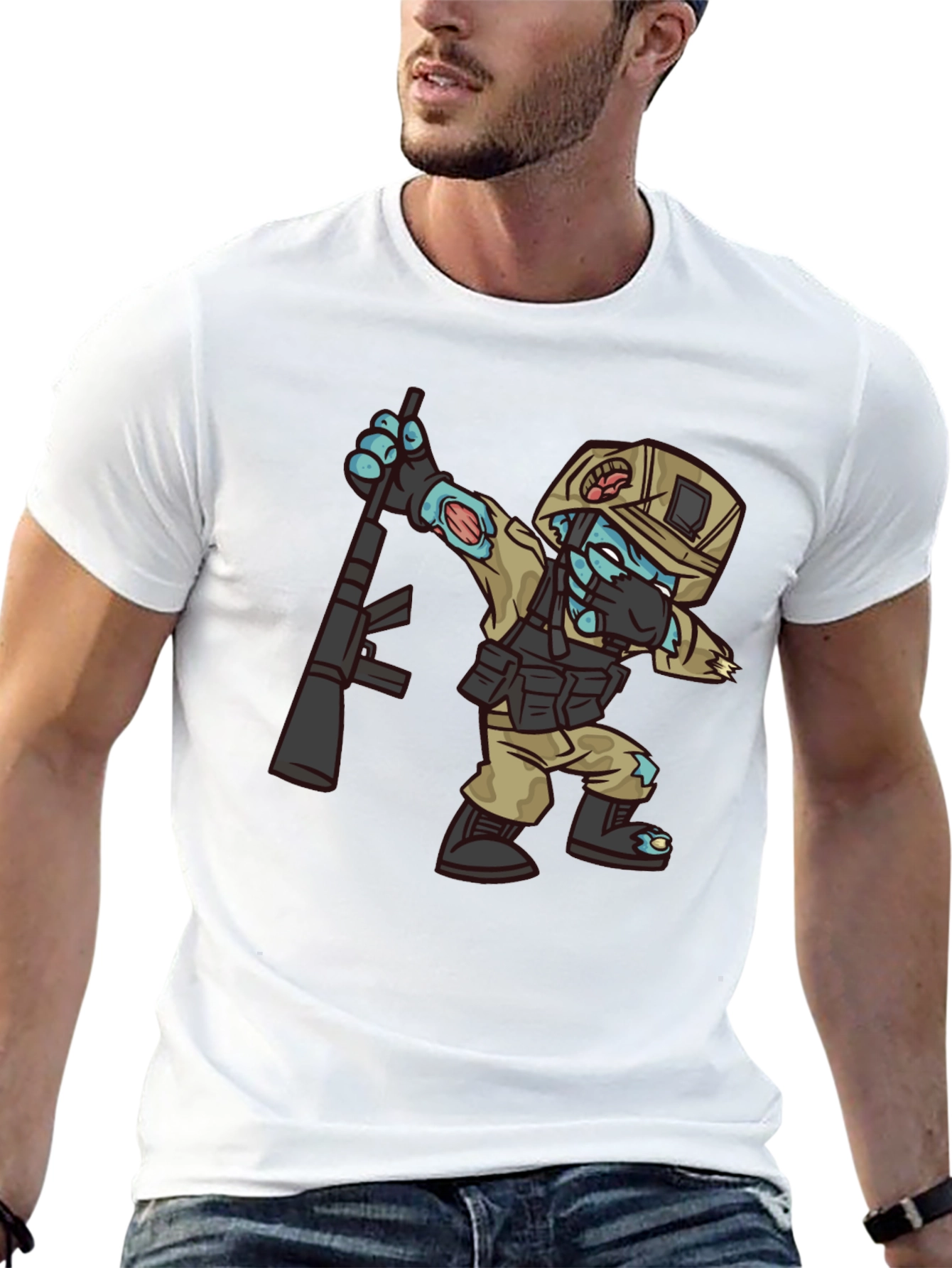 Zombie Soldier Dabbing T-Shirt - Funny Graphic Tee