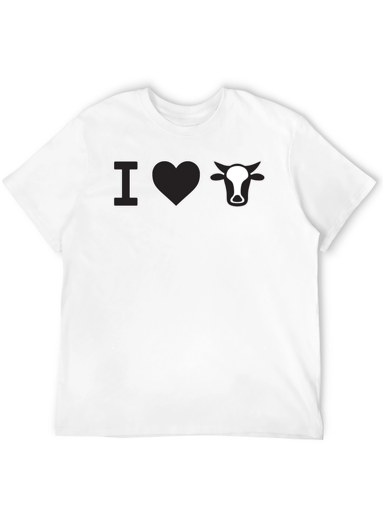 I Heart Cows T-Shirt - Black Graphic Tee
