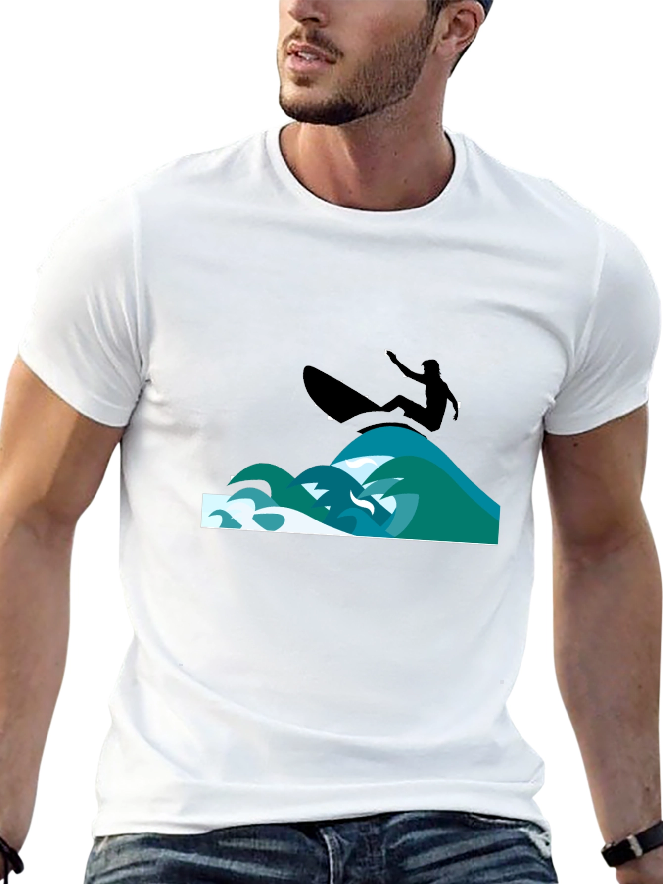 Surfer Graphic Black T-Shirt
