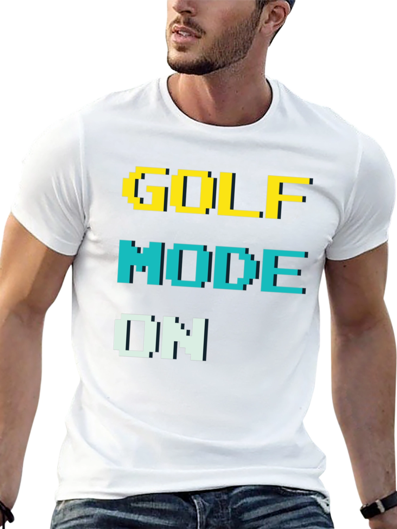 Golf Mode On T-Shirt - Pixelated Design