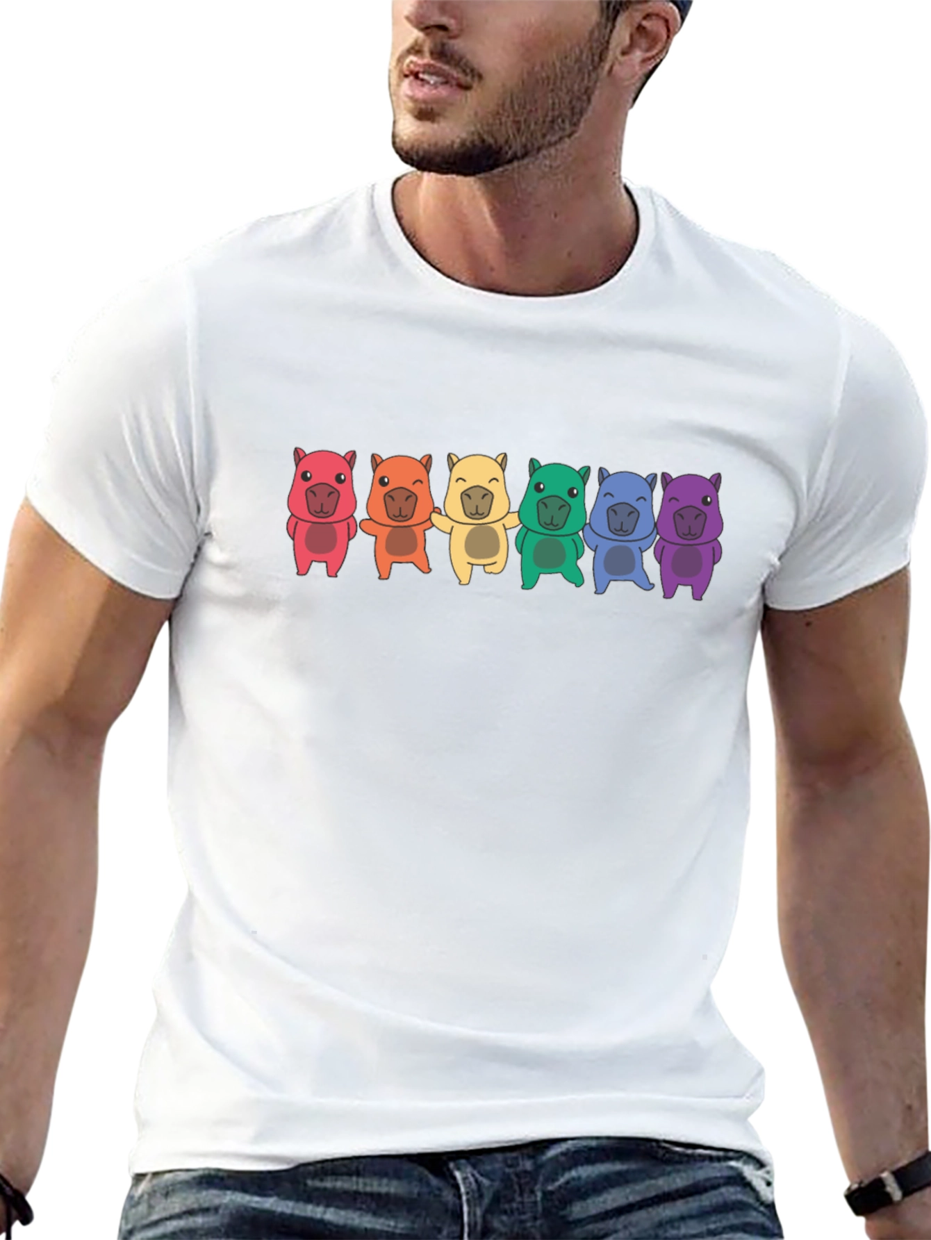 Rainbow Wombat T-Shirt - Black Cotton Tee