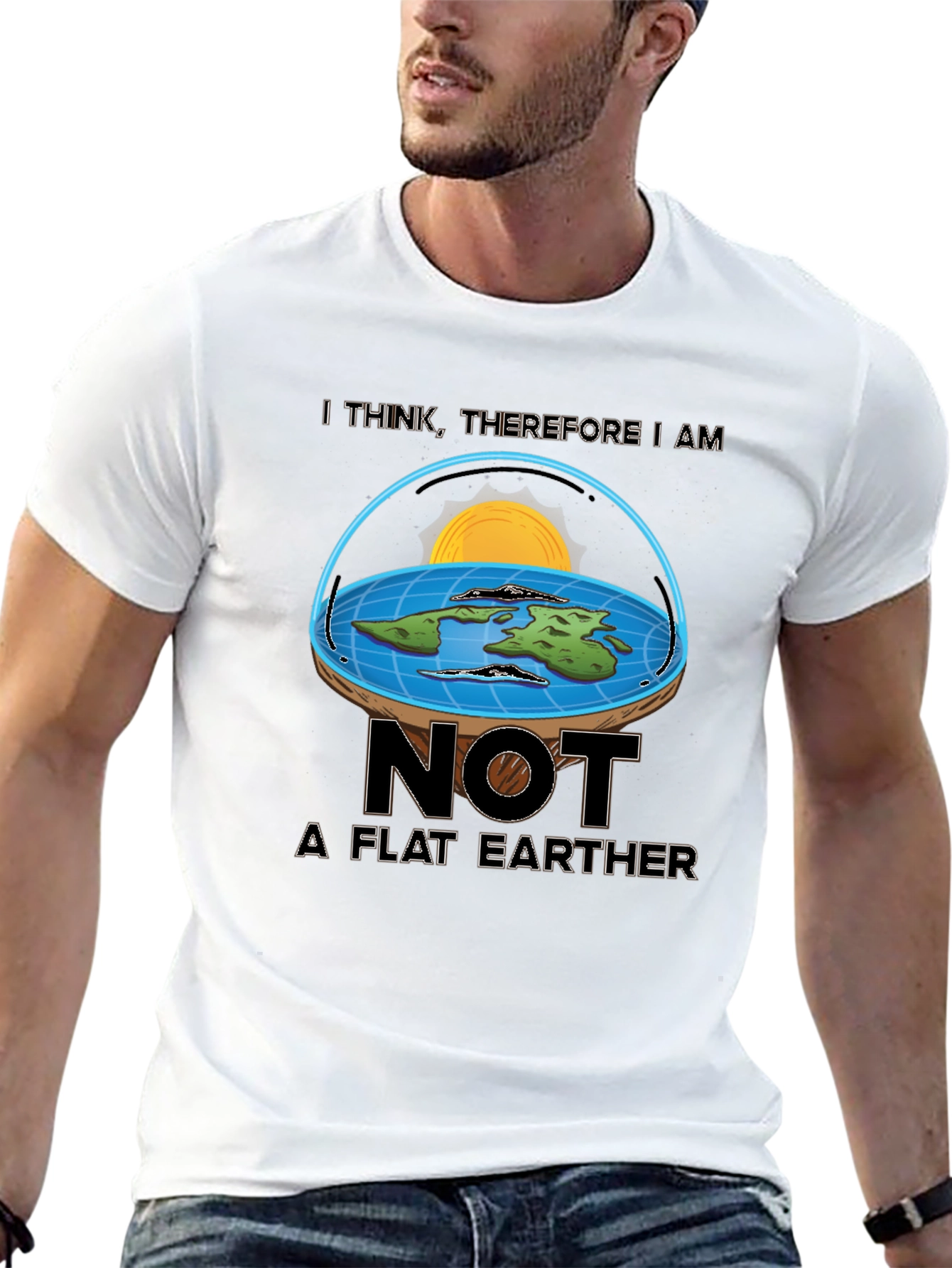 Not a Flat Earther T-Shirt - Funny Science Tee