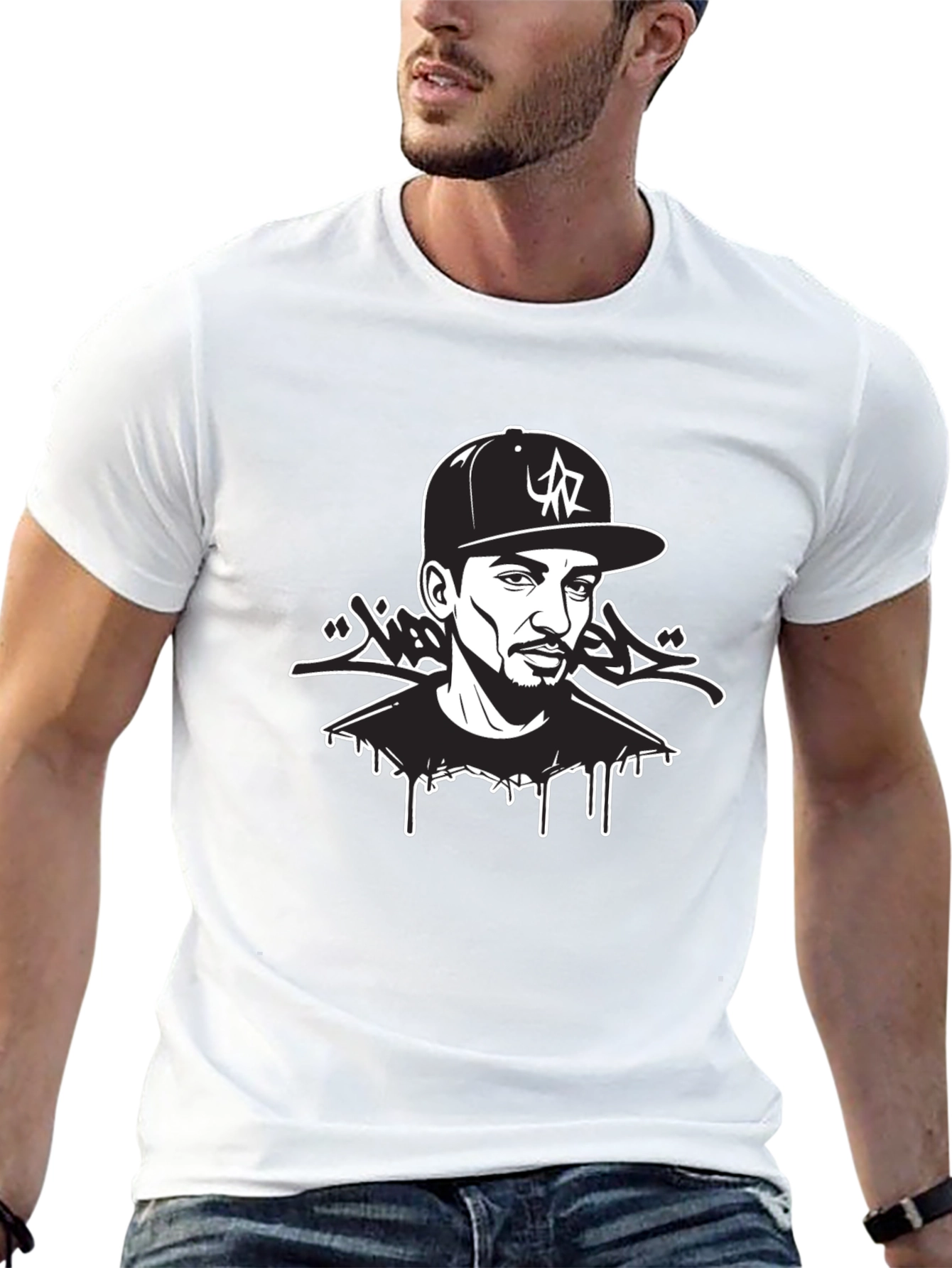 Urban Style Graphic Tee - Black