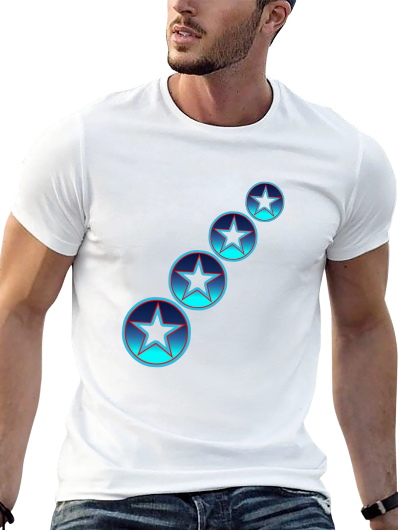 Star Circle Graphic Tee - Black