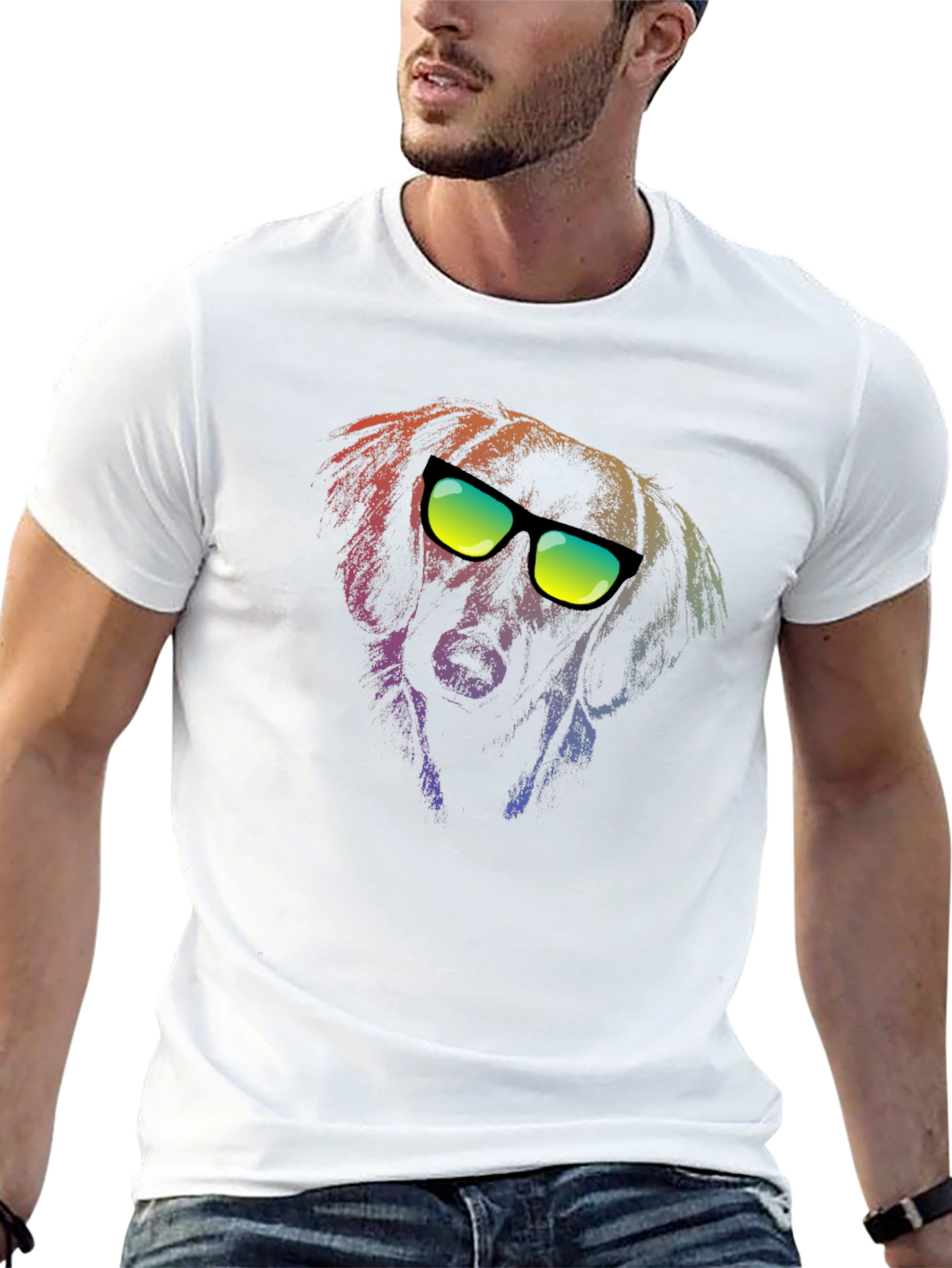Cool Dog Graphic Tee - Black Unisex T-Shirt