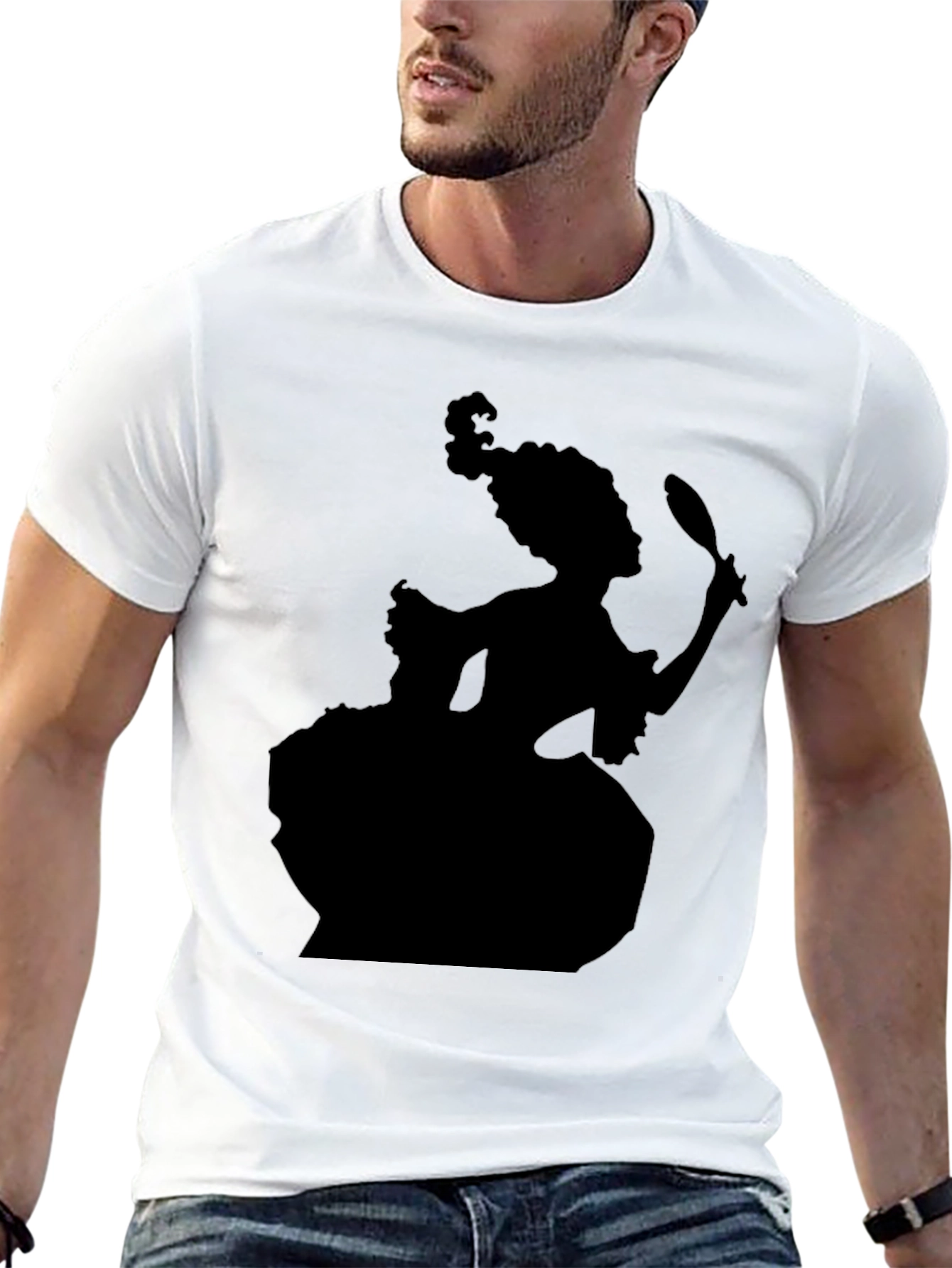 Silhouette Rococo Lady T-Shirt - Black