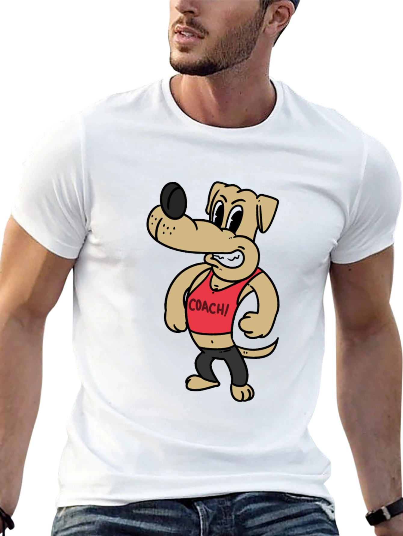 Cartoon Dog Coach Graphic Tee