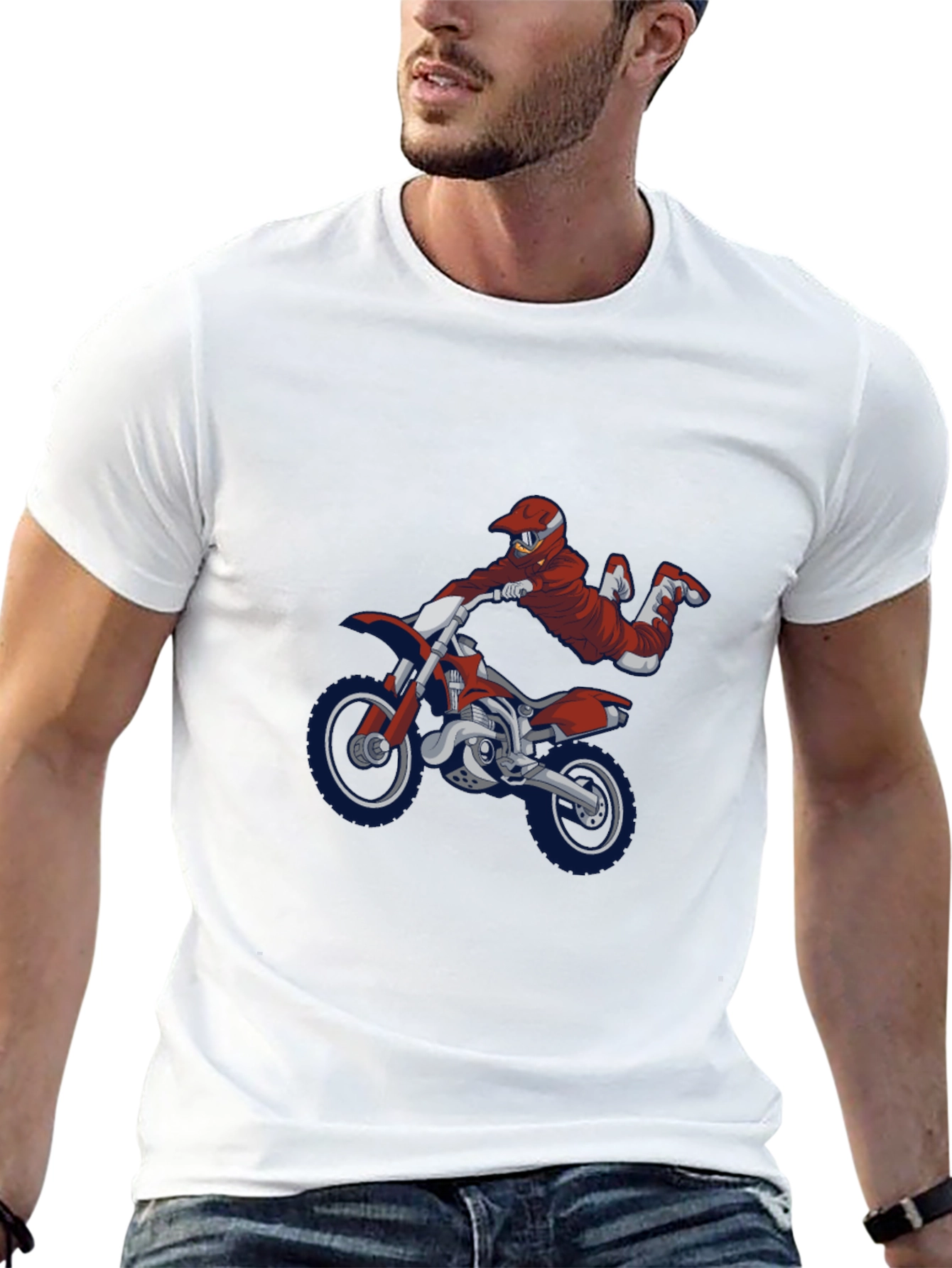 Motocross Rider Graphic T-Shirt - Cool Motorbike Tee