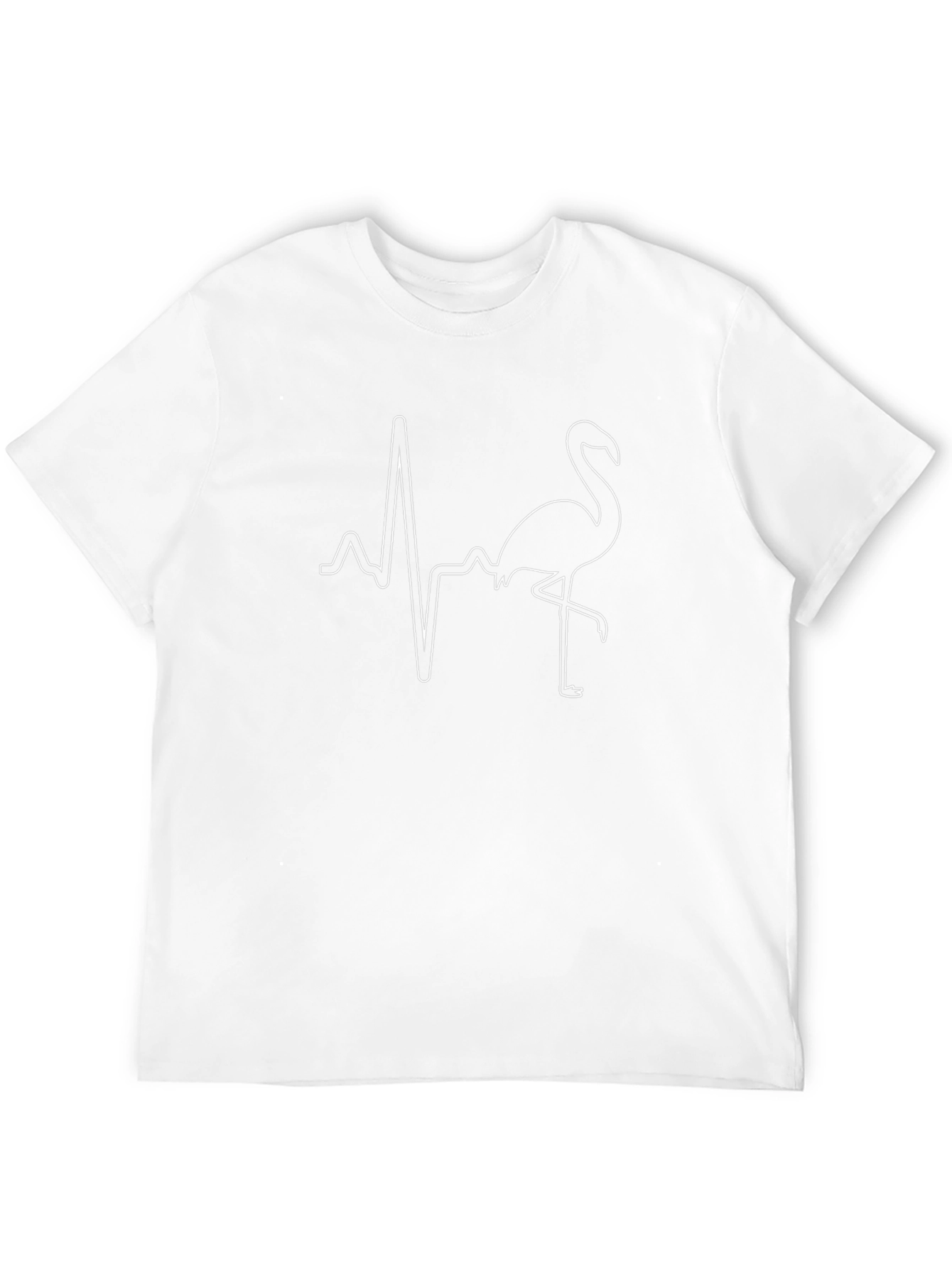Flamingo Heartbeat Graphic Tee - Stylish Mens Black T-Shirt