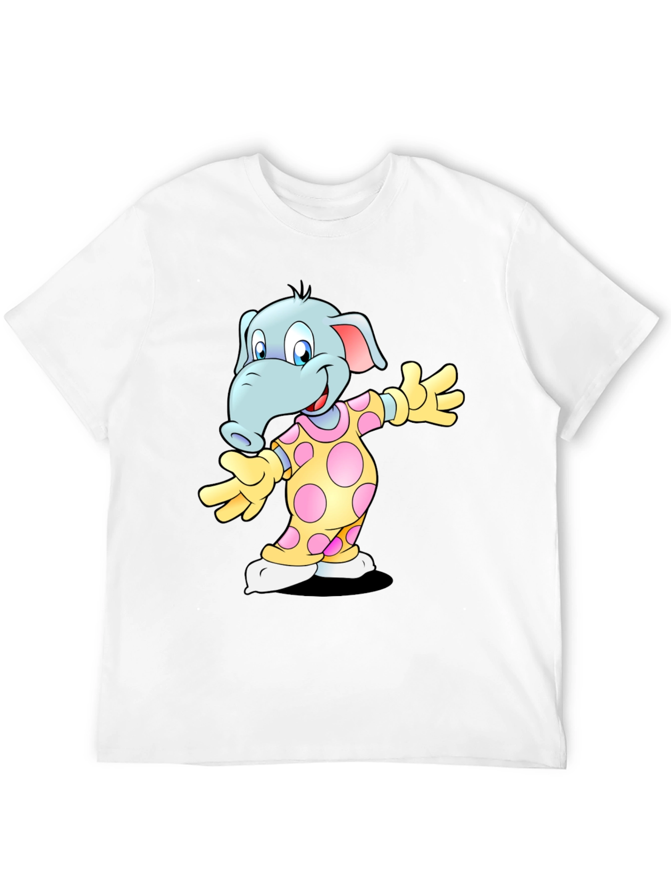 Cartoon Elephant Black T-Shirt