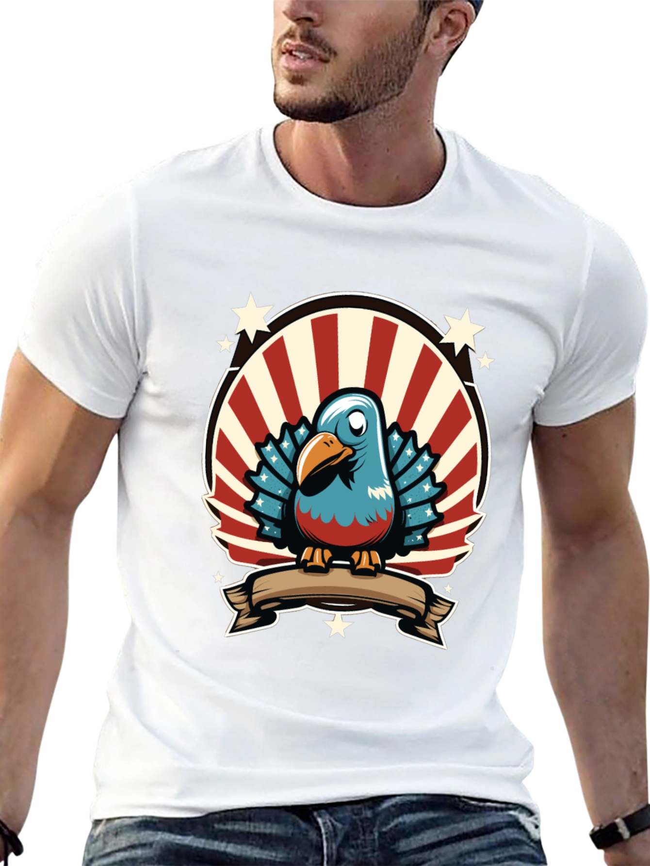 Patriotic Cartoon Bird Graphic Tee