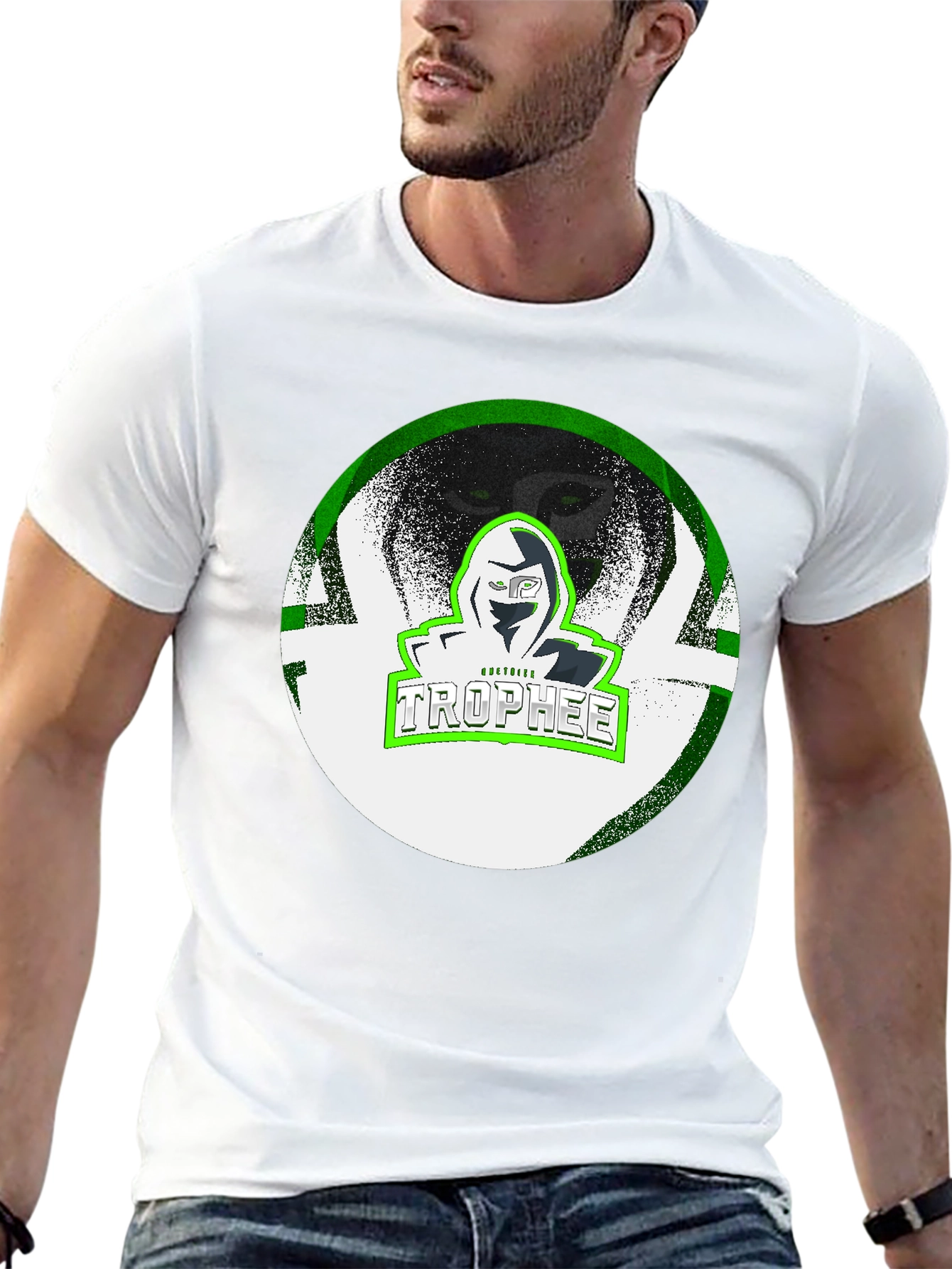 TROPHEE Graphic Print Black T-Shirt