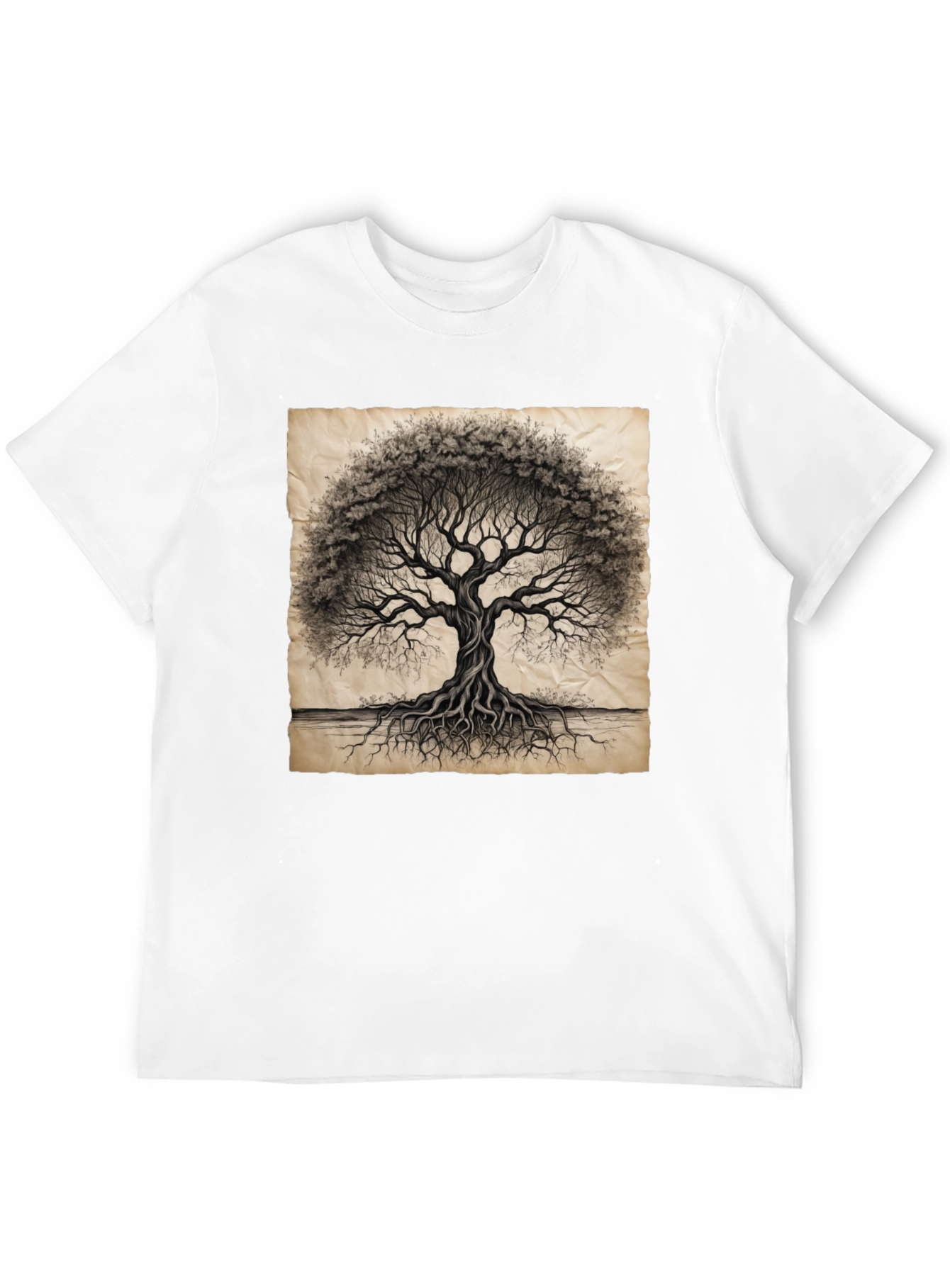 Tree of Life Graphic Tee - Black Cotton T-Shirt