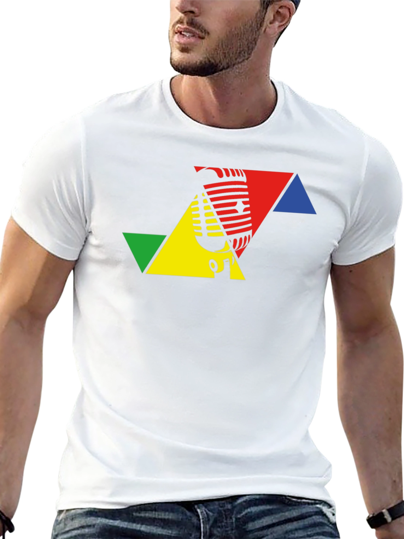 Retro Microphone Black T-Shirt
