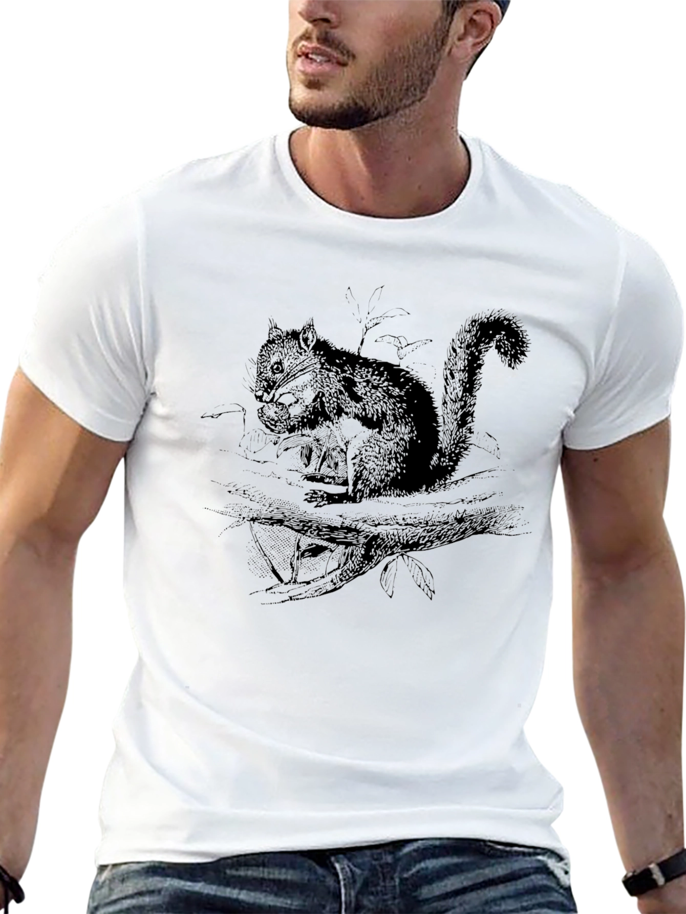 Squirrel Graphic Black T-Shirt