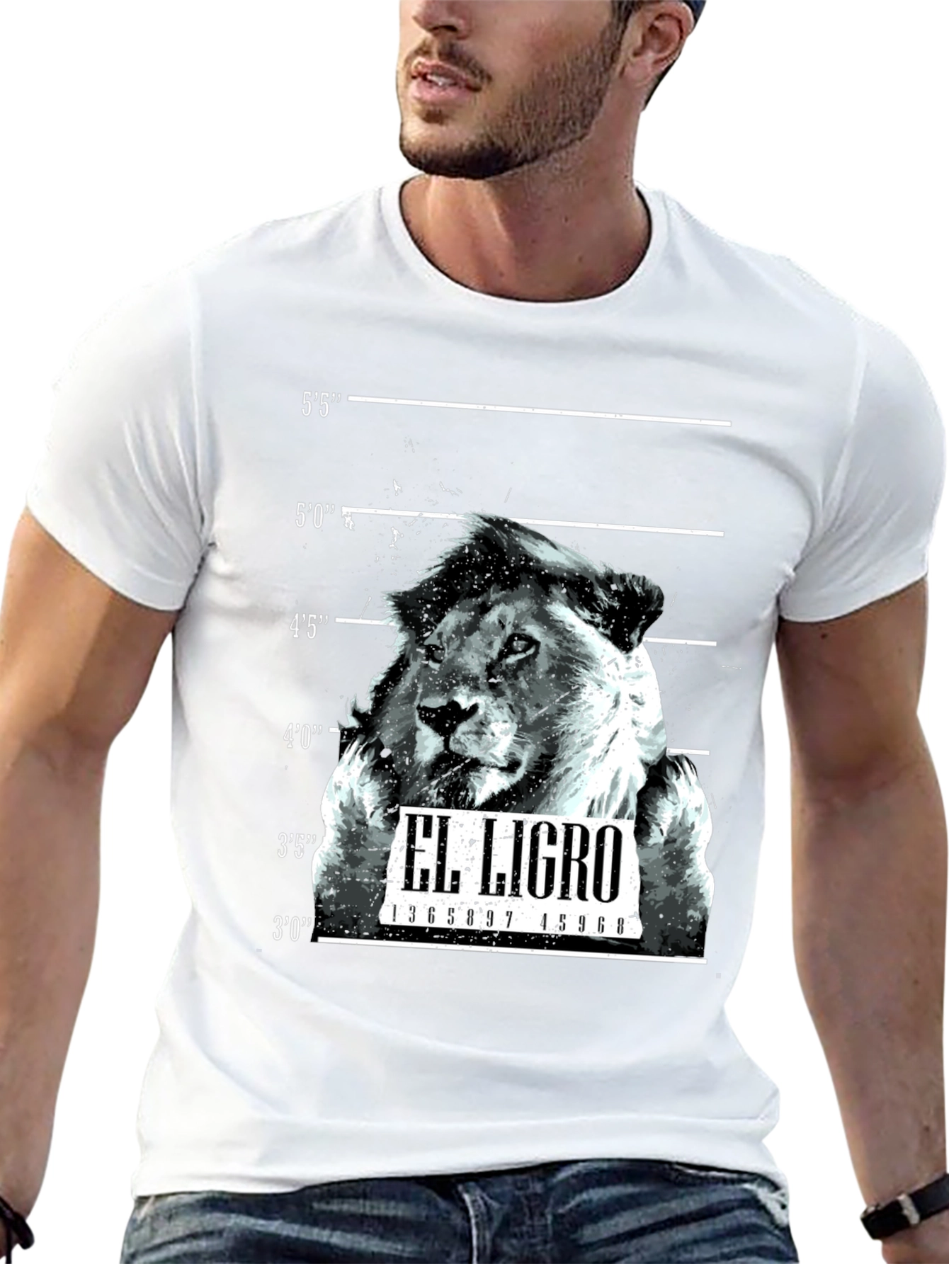 El Ligro Lion Mugshot Black T-Shirt