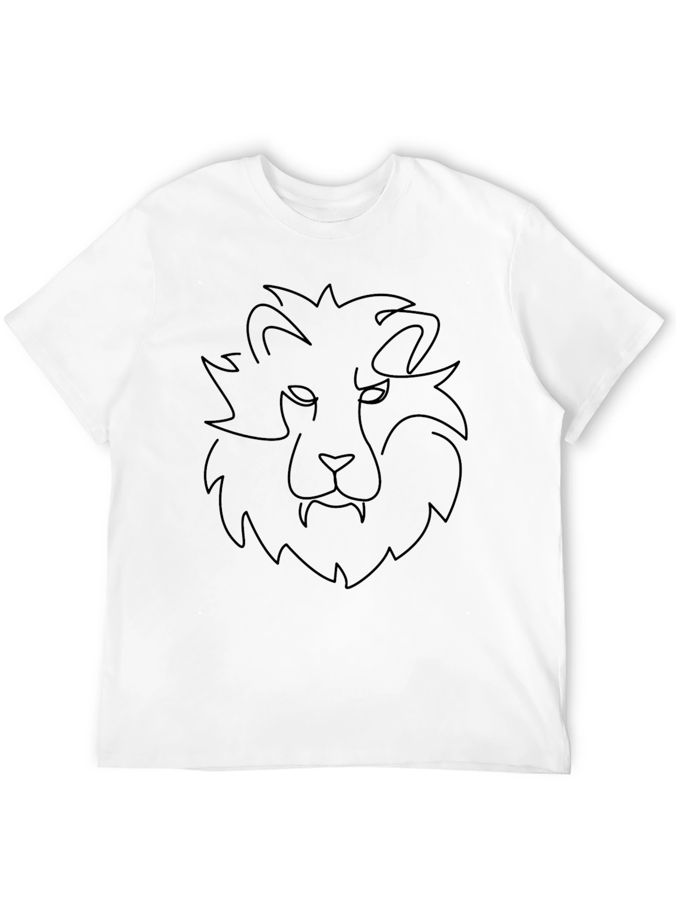Lion Graphic Black Tee - Minimalist Style